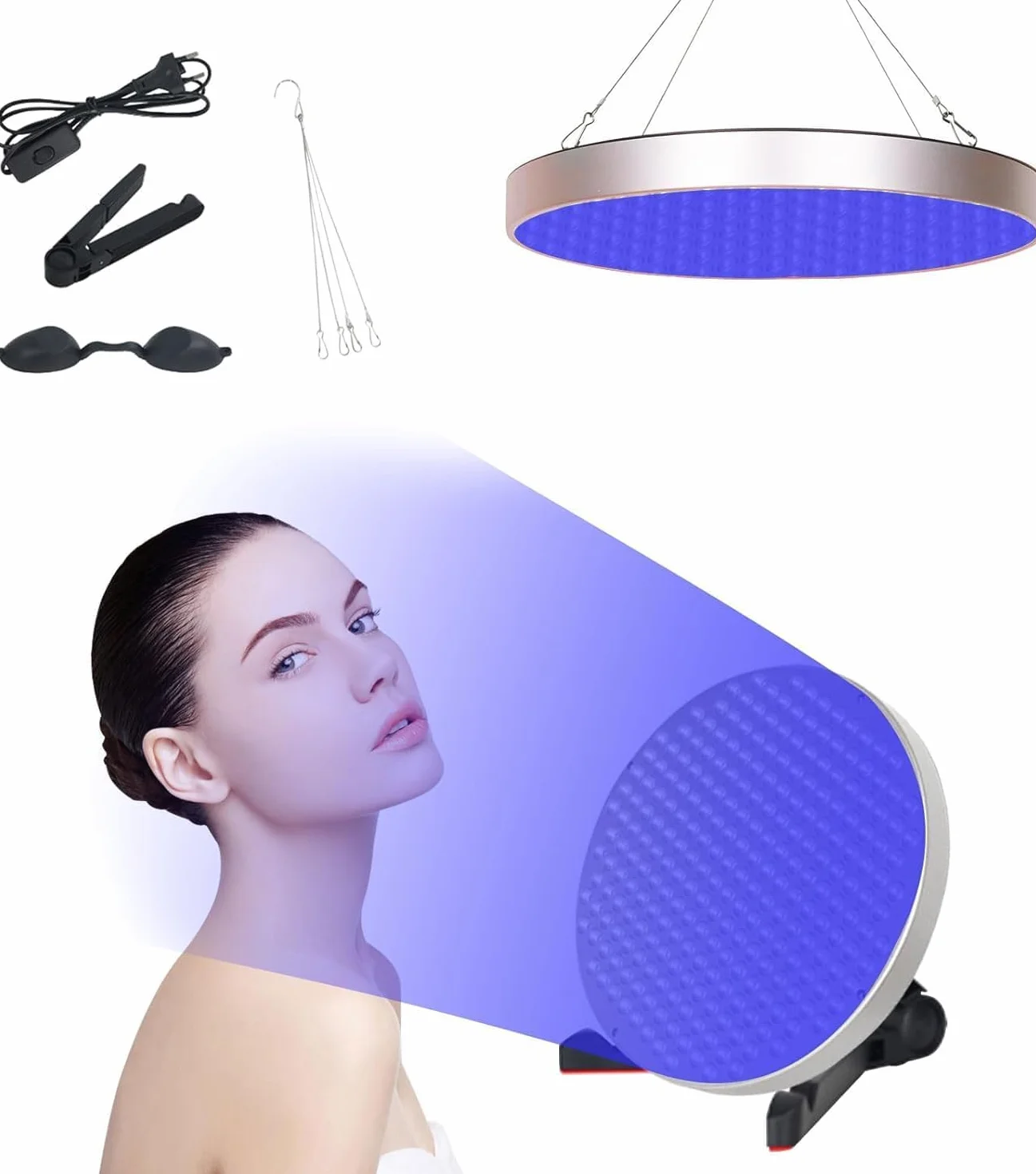 Solarium per la casa 50 W 250 LED 460 NM lampada abbronzante portatile con occhiali solarium supporto pieghevole regolabile
