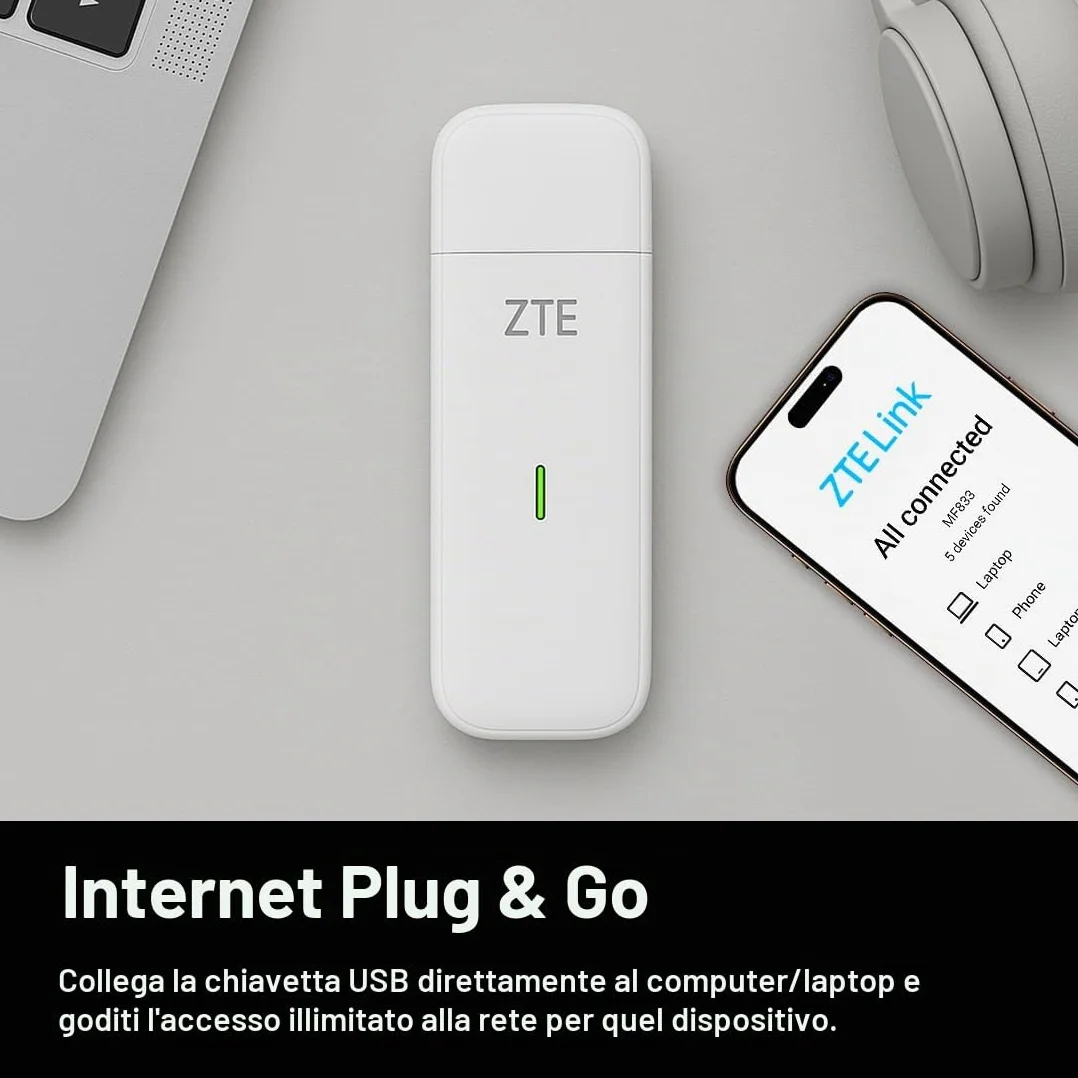 ZTE MF833 CAT4 4G USB Dongle sbloccato multi banda