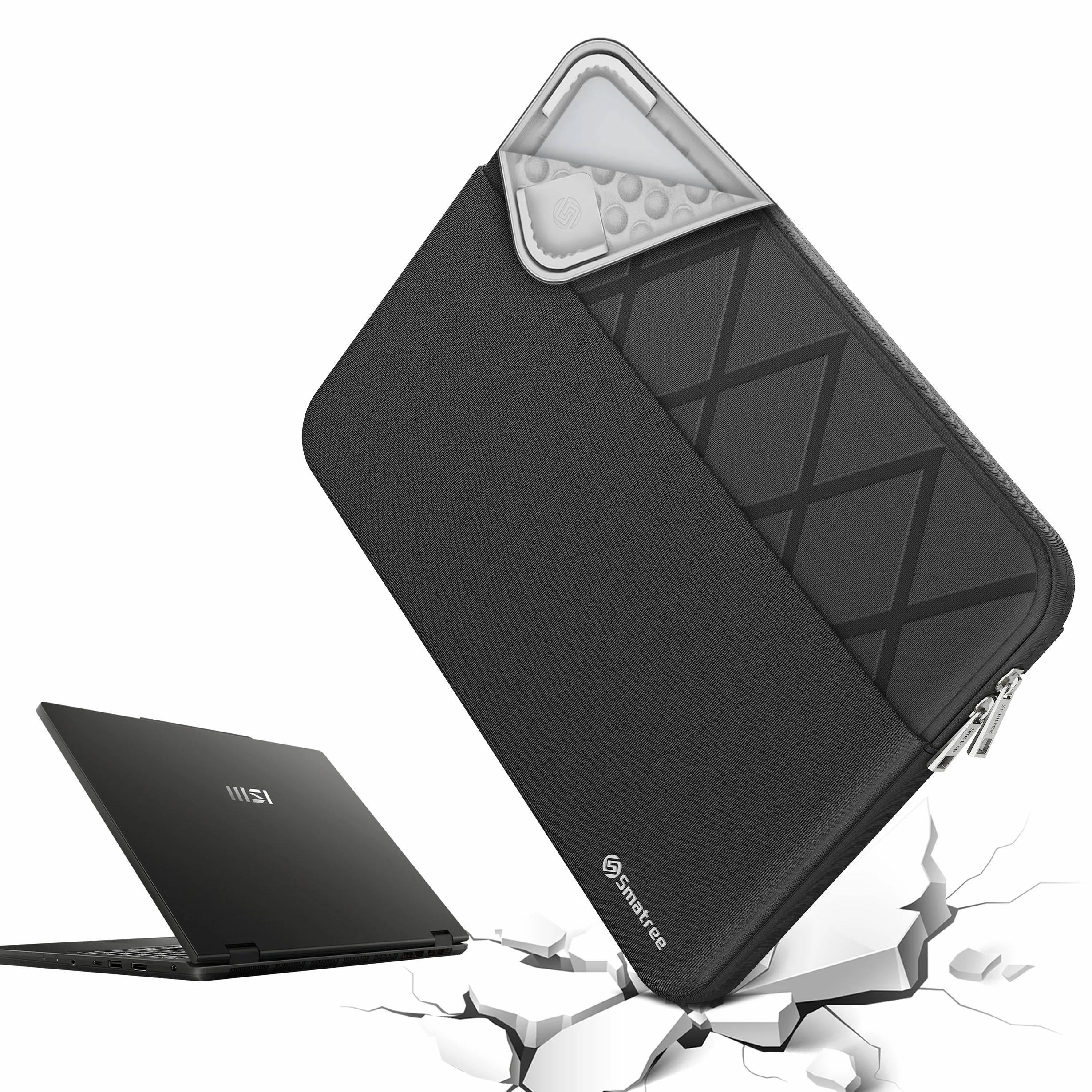 Smatree MSI - Custodia protettiva per computer portatile da 15,6", per PC portatili MSI Gaming Pulse 15/Crosshair 15/Bravo 15/Alpha 15/WF66, con tasca per accessori, cerniera YKK, design brevettato