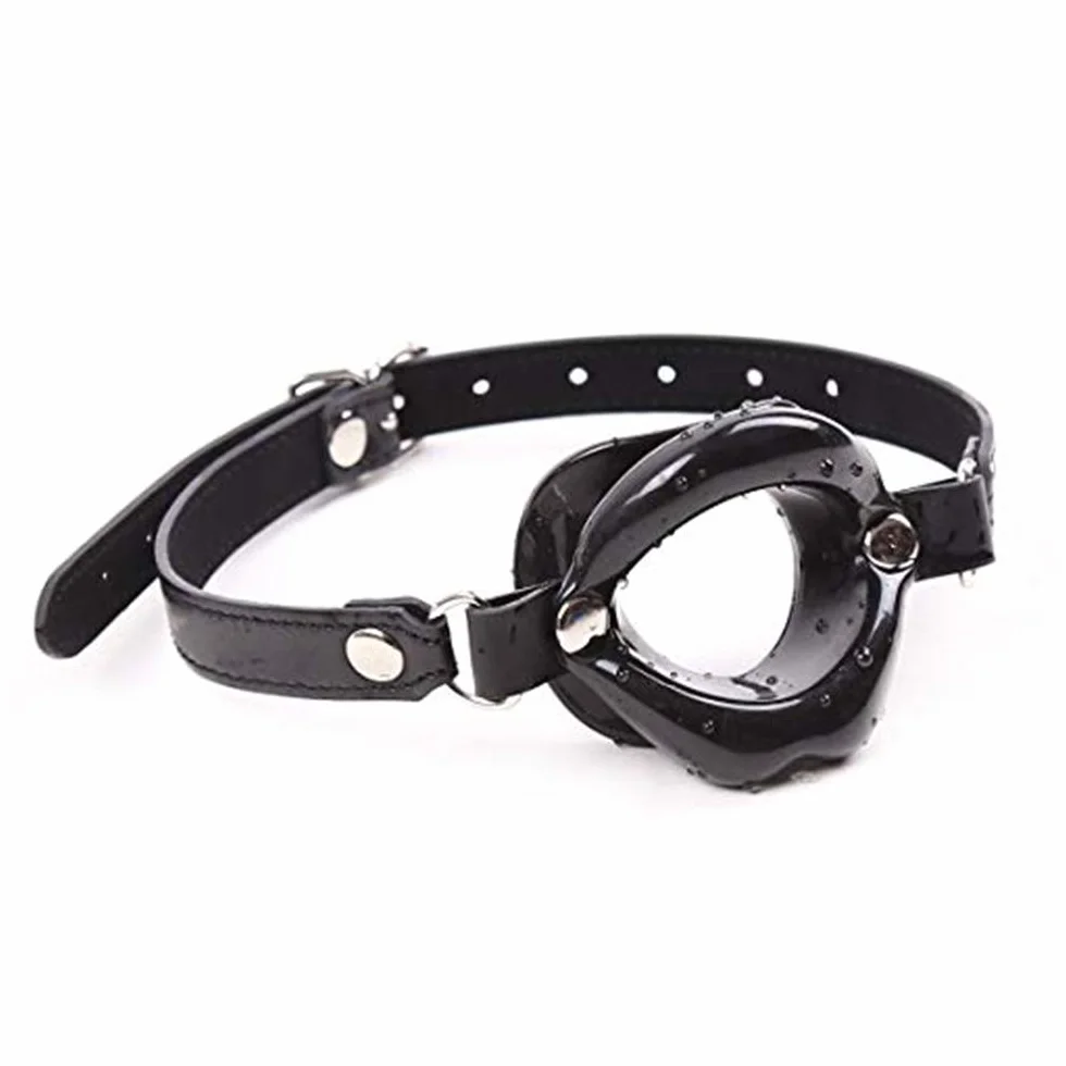 Silicone a forma di O apri bocca festa divertimento sfida giocattoli (nero)