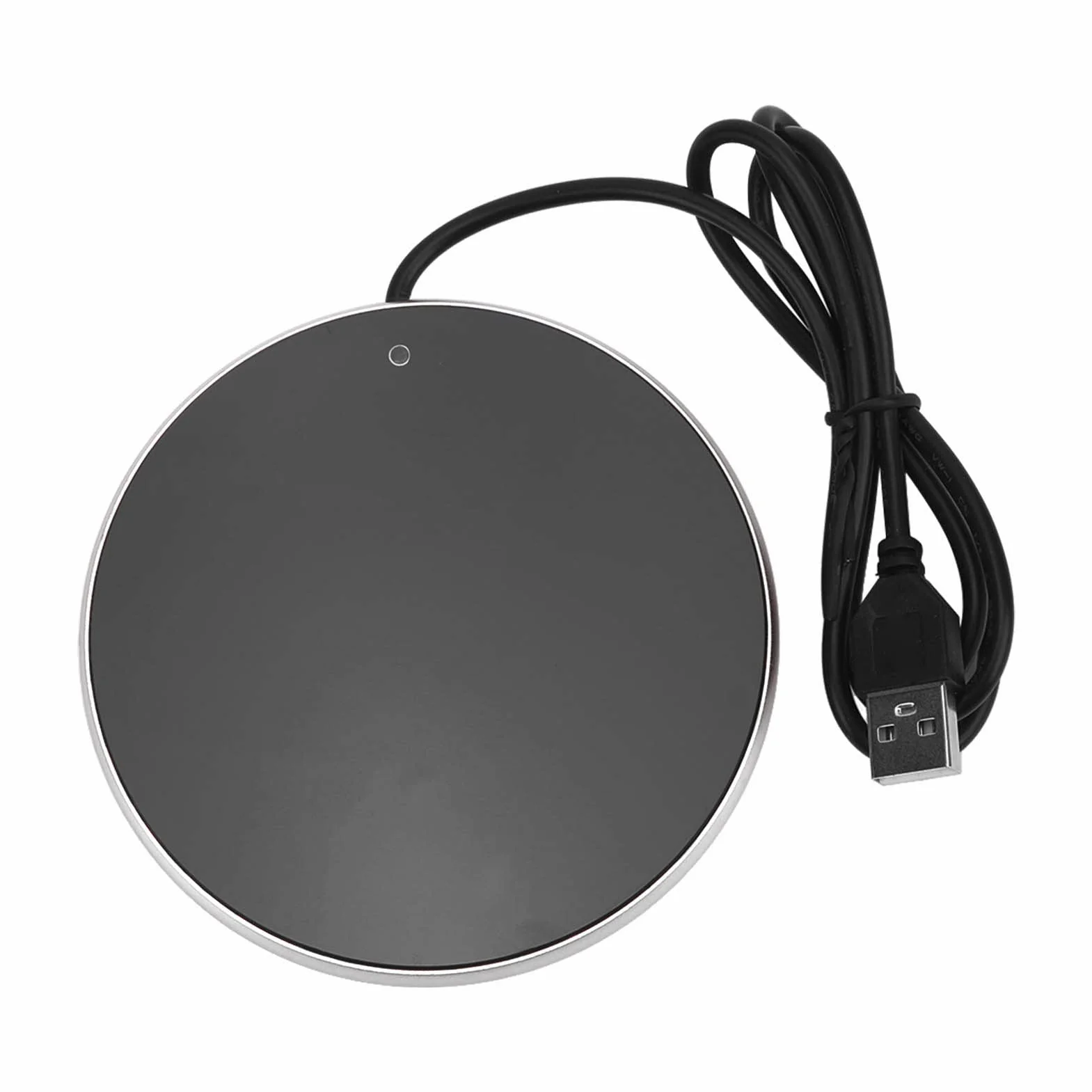 Wakects Scaldatazze USB Scalda Tazza da Scrivania con Smart Touch Interruttore e Temperatura Costante Intelligente Sottobicchiere Riscaldante per Bevanda Calda caffè Ø10,3 cm (Argento)