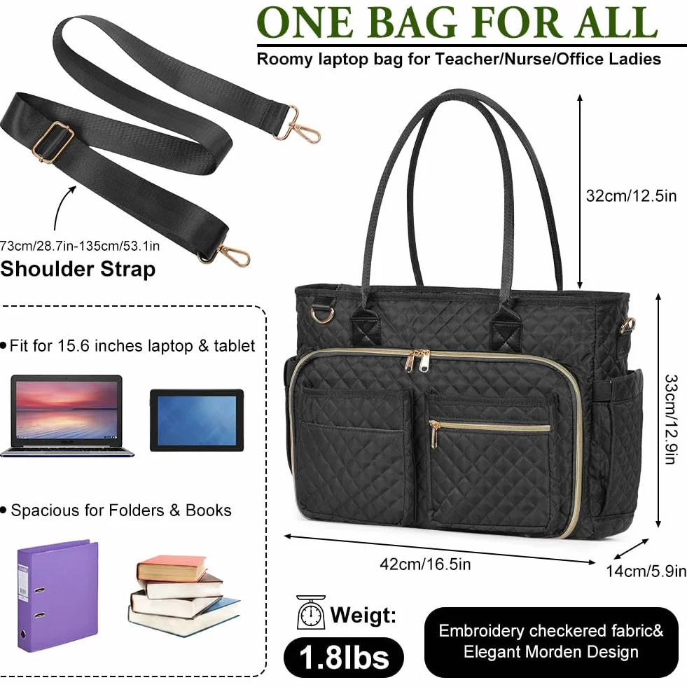 Borsa Porta Pc, Cartella Leggera Espandibile Impermeabile, Borsa Insegnante