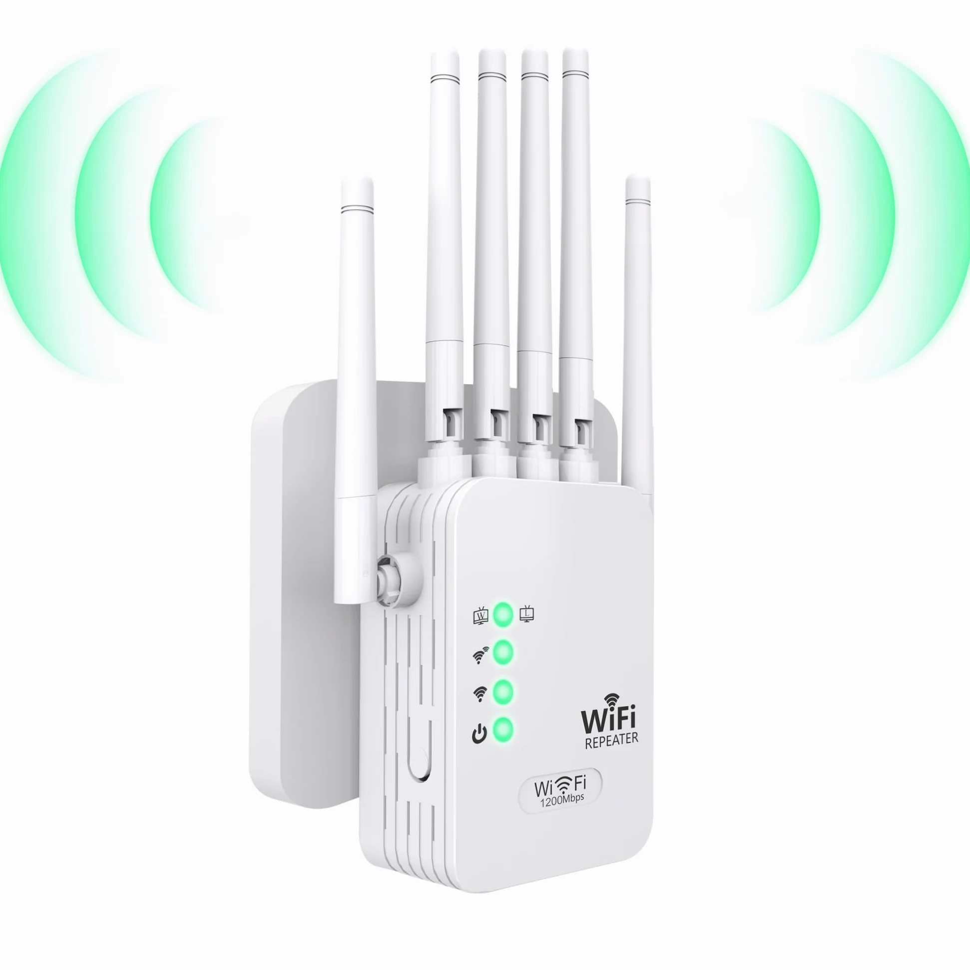 Amplificatore WiFi 1200Mbps Bi-Bande Ripetitore WiFi Potente 6 Antenne, 900 m², ideale Streaming 4K e Gaming, 3 modalità, porta Ethernet, installazione rapida, per casa e ufficio