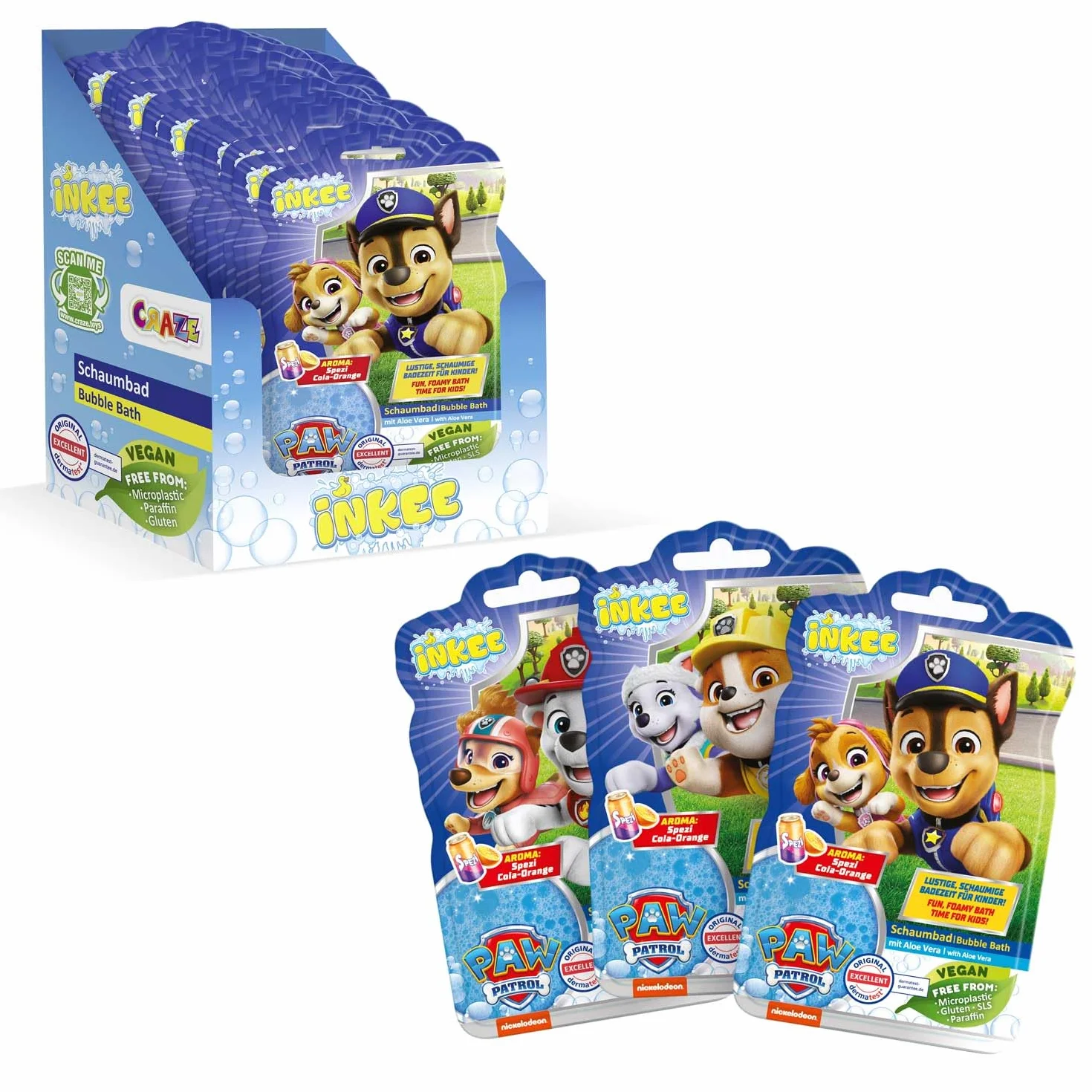 Paw Patrol Bagnoschiuma liquido per bambini 15 x 40 g aloe vera ciliegia