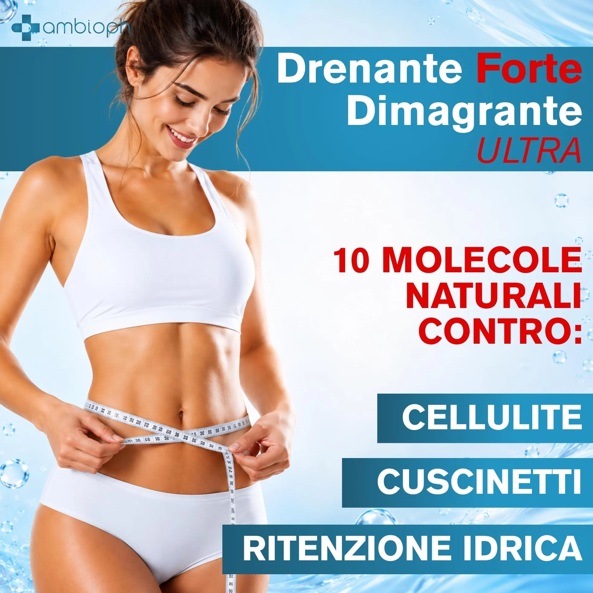 Drenante Forte Dimagrante con Bromelina Glucomannano Anticellulite 10 principi attivi