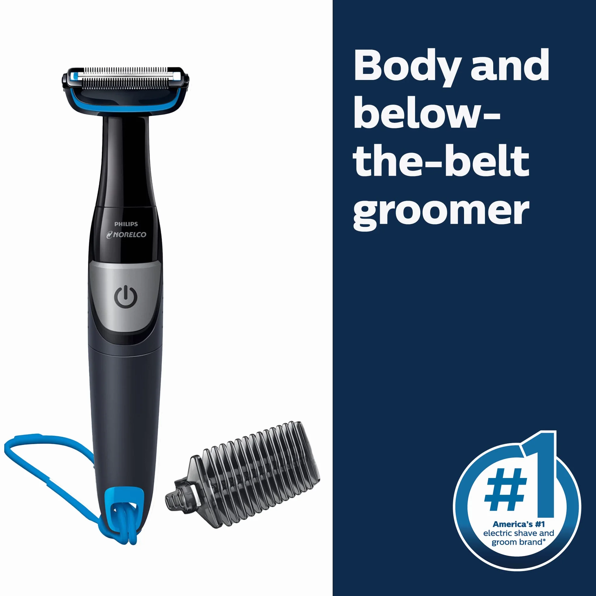 Philips Norelco BG1026/60 Bodygroom Series 1100 Rasoio e Toelettatura per il Corpo Impermeabile