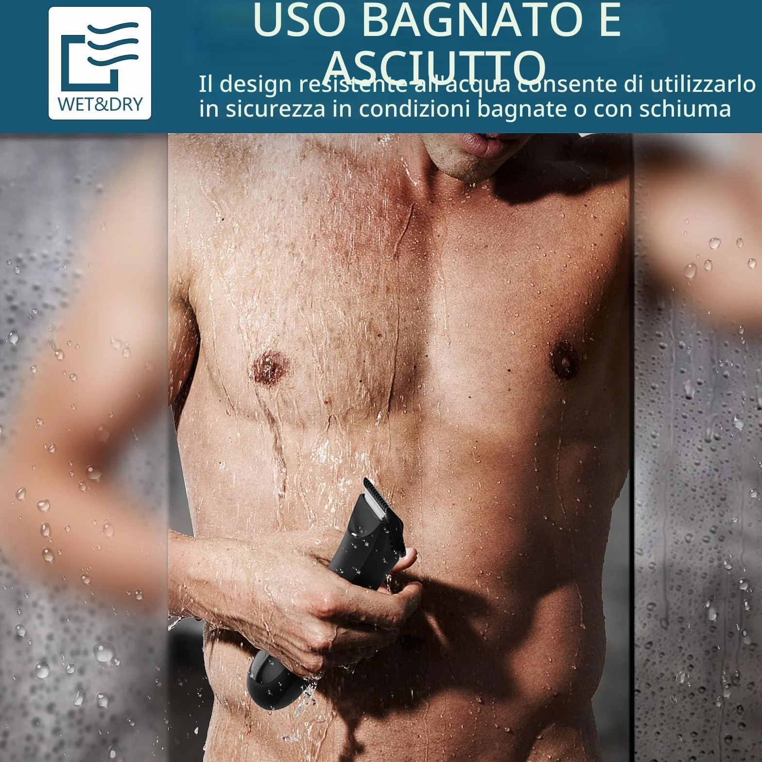 Rasoio Elettrico Corpo Uomo Vexloria con LED e Display LCD, Lame in Ceramica, USB Ricaricabile