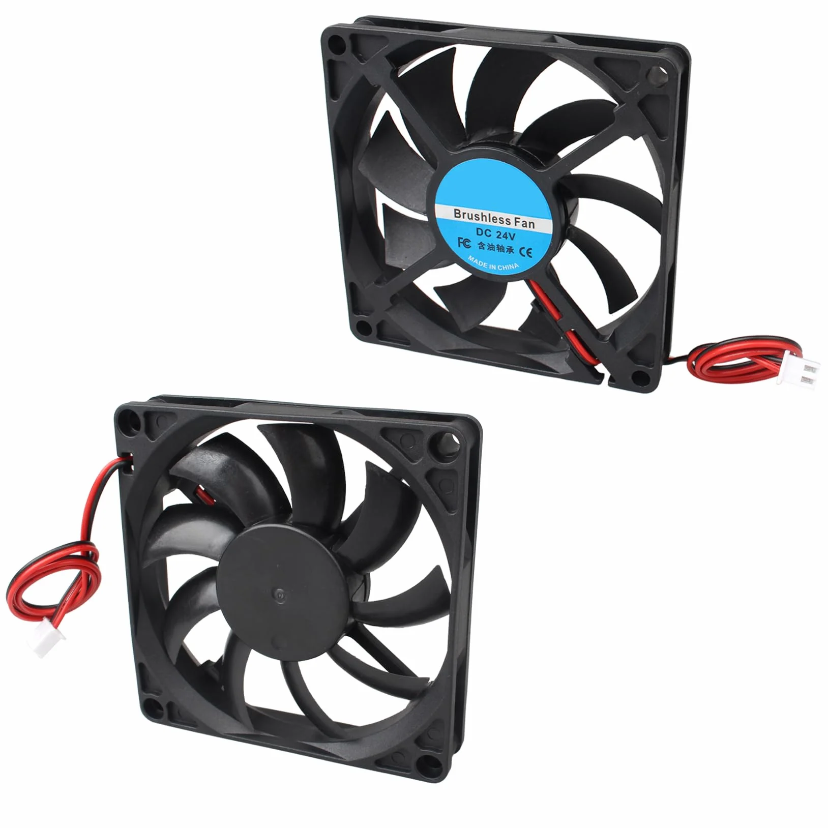 Mini ventola di raffreddamento silenziosa senza spazzole 80x80x15mm 8015 DC 24V 2 pin per stampante 3D PC CPU
