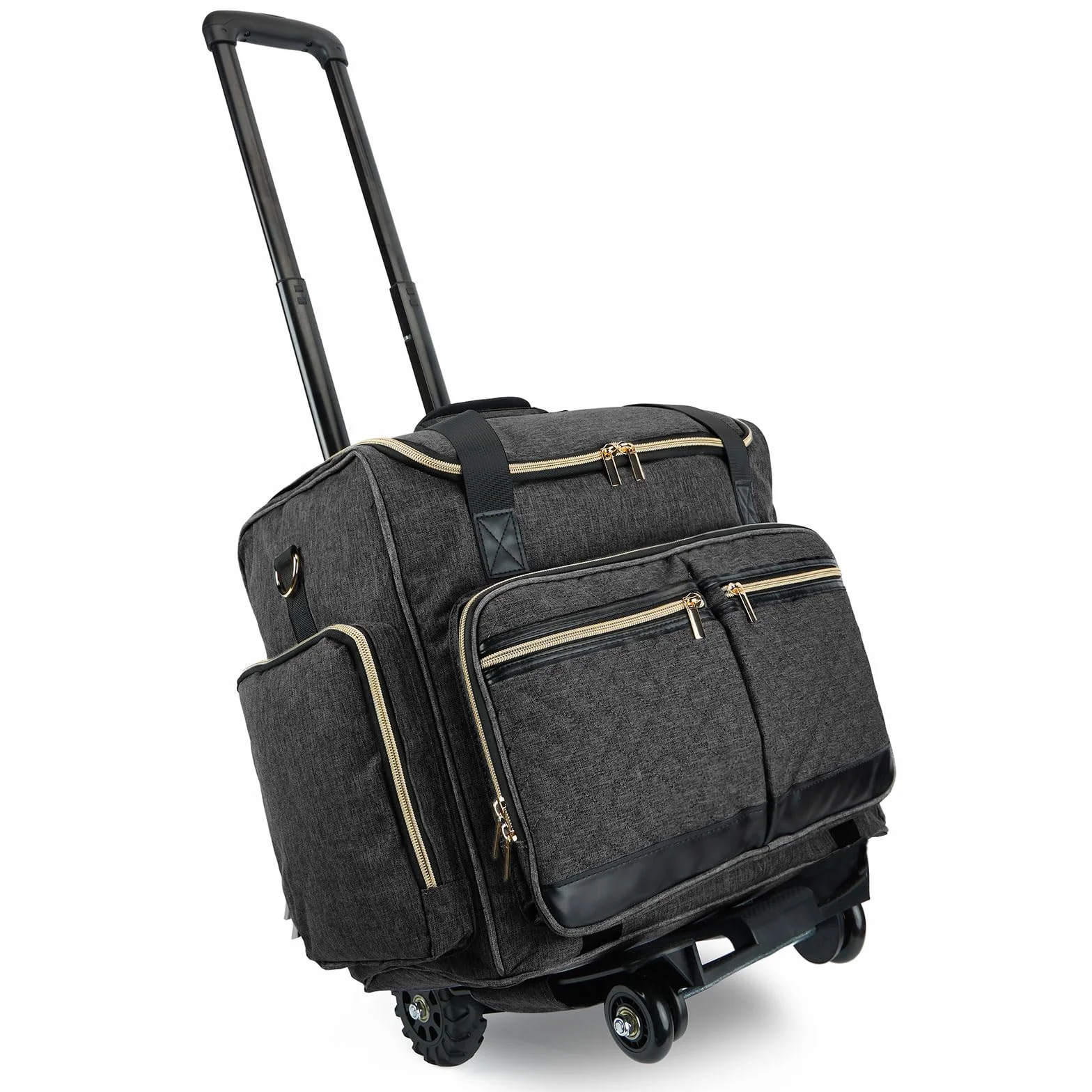 Arxus Borsone Trolley per Insegnanti con 4 Ruote per Laptop 15,6", Nero