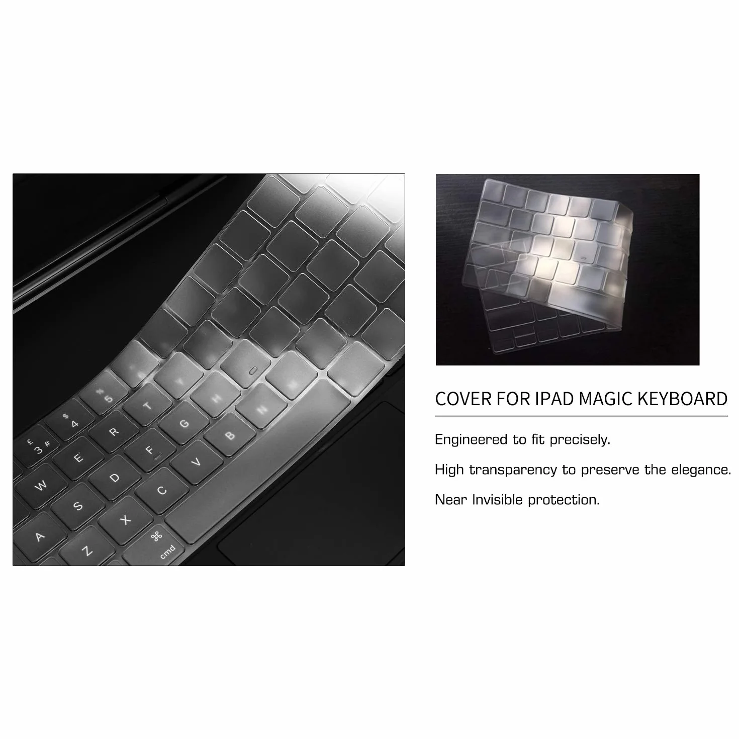Protezione tastiera ultrasottile compatibile con Magic Keyboard per iPad Air 11" (M2)/Magic Keyboard per iPad Pro 11" (1ª, 2ª, 3ª e 4ª), vecchio iPad Air 11" (4ª e 5ª), Italiano/Europeo