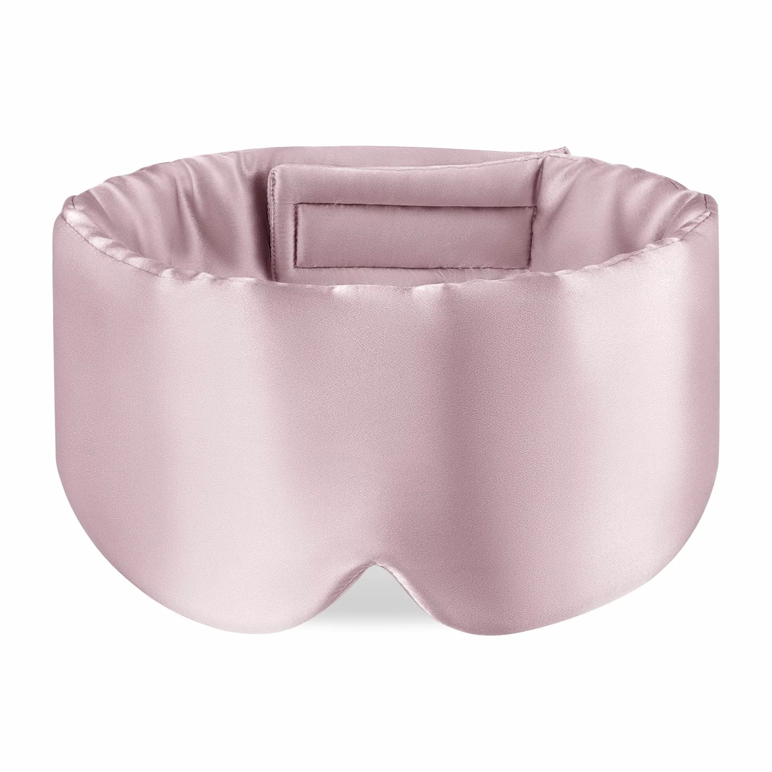 Mascherina per dormire in seta di gelso 100% regolabile rosa
