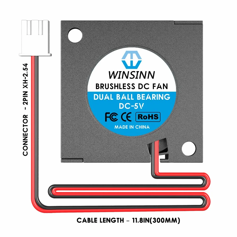 WINSINN Ventola a turbina turbo 30mm 3010 30x10mm 5V doppio cuscinetto a sfera 2 pezzi