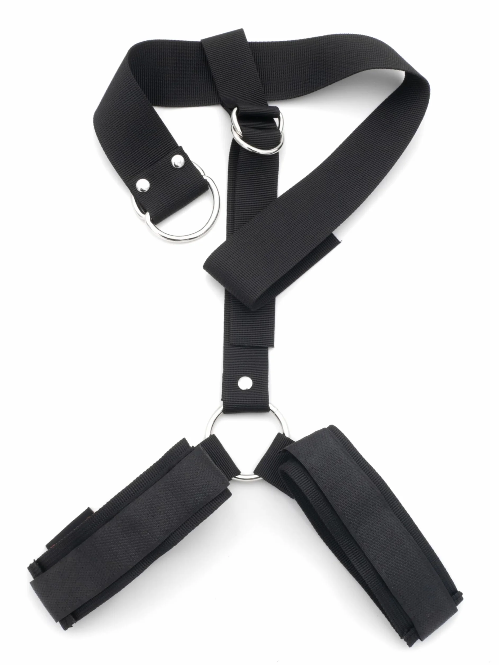BONDAGERIE® Collare con manette, anellino in acciaio