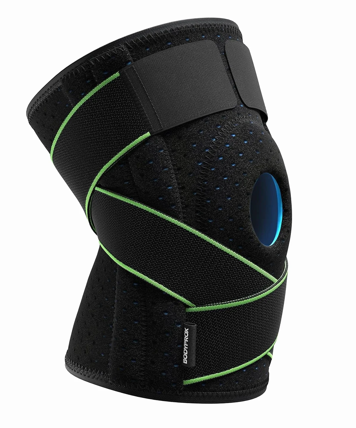 Bodyprox Tutore per ginocchio con stabilizzatori laterali e cuscinetti in gel per rotula, supporto per artrite (L)