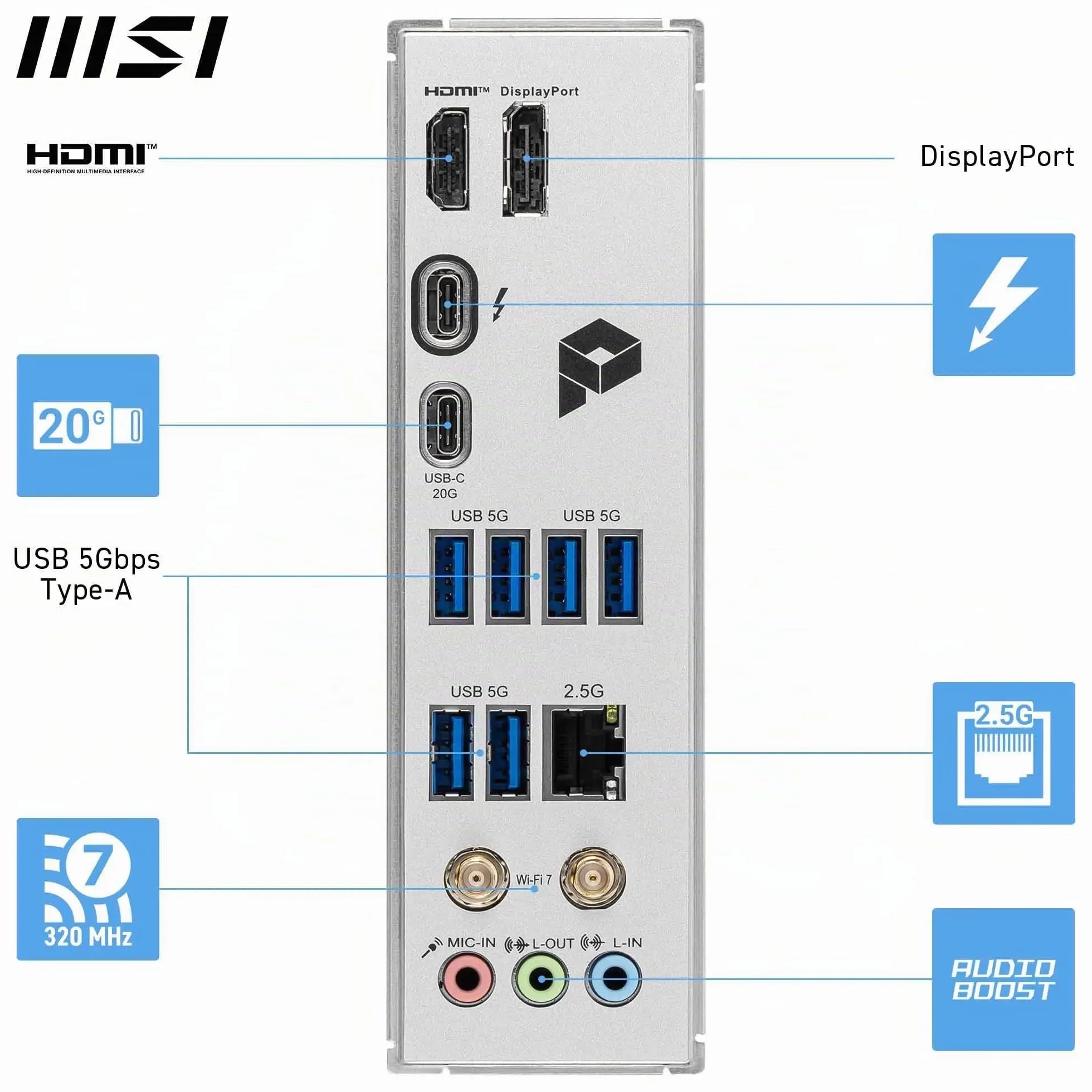 MSI PRO Z890-S WIFI Scheda Madre, ATX - Supporta i processori Intel Core Ultra (Serie 2), LGA 1851 - Memory Boost DDR5 (8600+ MT/s OC), PCIe 5.0 x16 e 4.0 x16, M.2 Gen5, Wi-Fi 7, LAN 2.5G