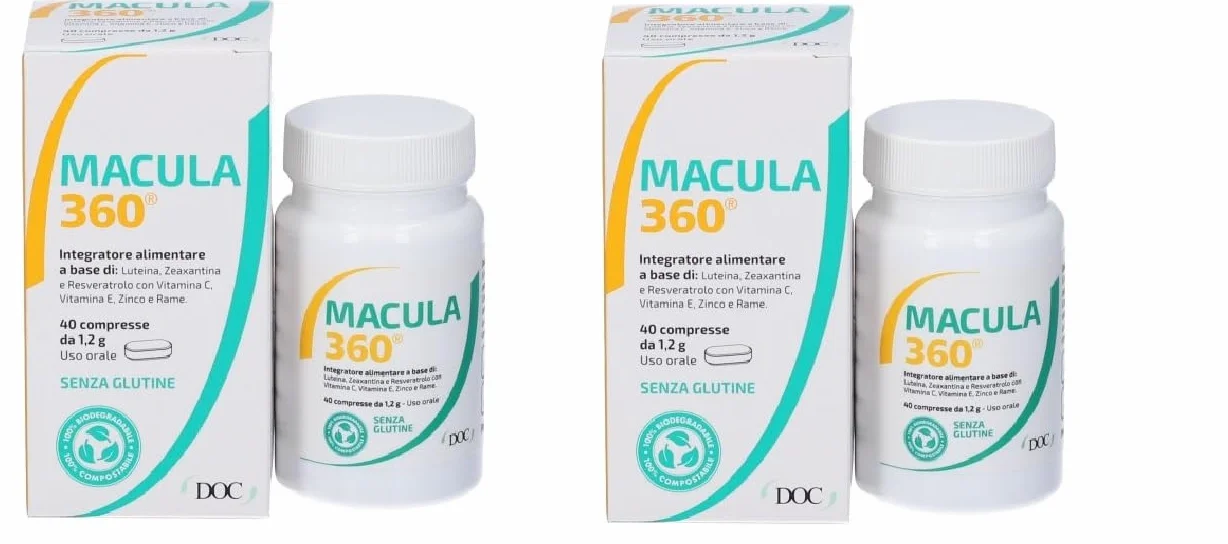 Macula 360 Integratore Alimentare Kit Convenienza 2 Confezioni 40 Compresse Senza Glutine