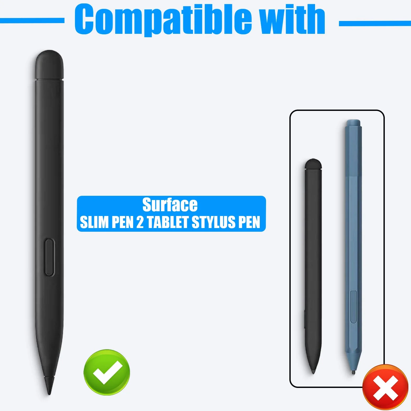 Penna sottile a 2 punte (2 pezzi) di ricambio adatta per Surface Slim Pen 2, sensibilità in tempo reale Pennini di ricambio adatti per Surface Pro 8/Surface Pro X/Surface Laptop Studio/Surface Duo 2