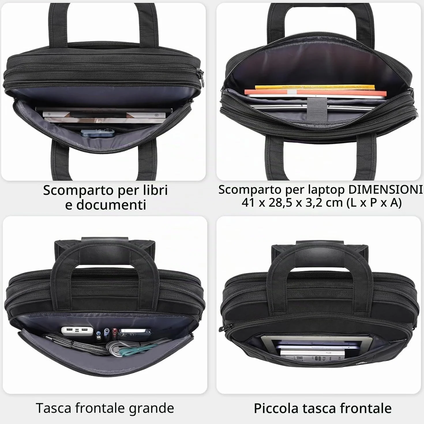 MATEIN Borsa Porta PC 17 Pollici, Borsa Lavoro Uomo Donna per Documenti, Tasca Antifurto e Tracolla Rimovibile, Multitasche con Fascia per Trolley, Custodia Notebook per Ufficio, Università e Viaggio