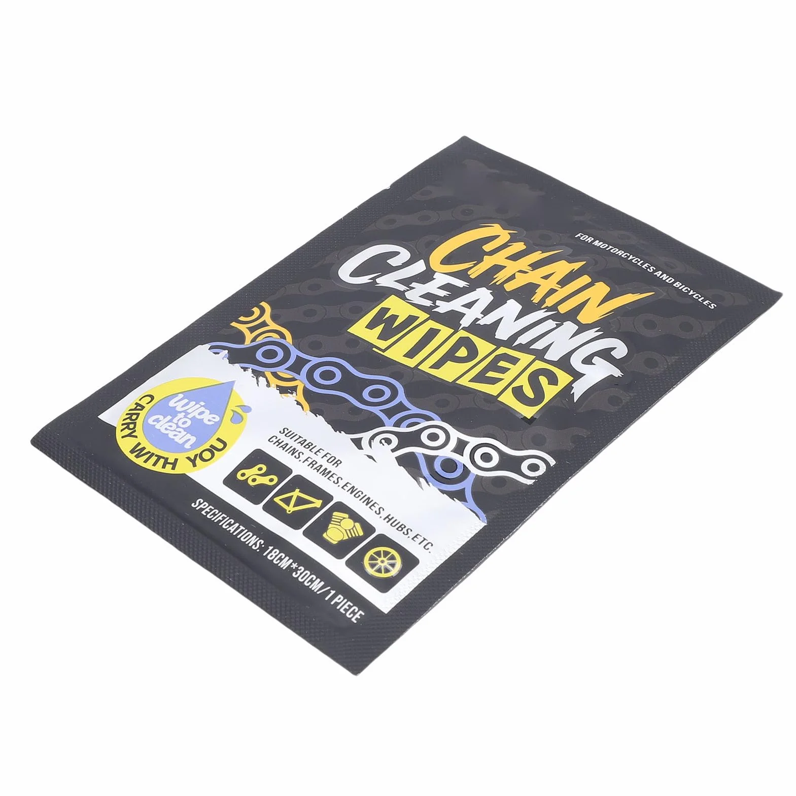 Luqeeg 12 Salviette per la Pulizia delle Catene della Bici, Salviette Confezionate Singolarmente
