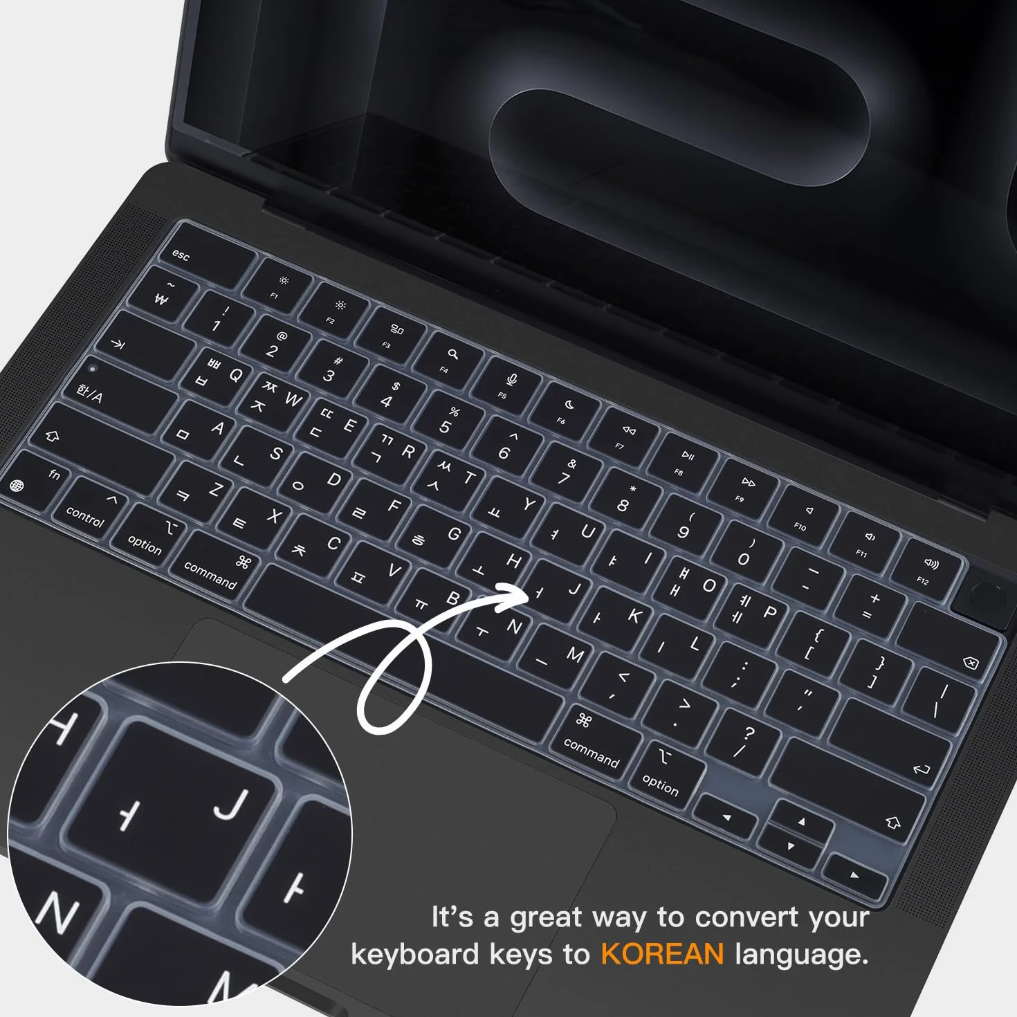 Cover per tastiera coreana in silicone per MacBook Pro 2023 2022 2021 da 14,2 pollici Apple MacBook Pro 14 A2442 A2779/16,1 pollici MacBook Pro 16 A2485 A2780 con chip M3 M2 M1 Pro Max, nero