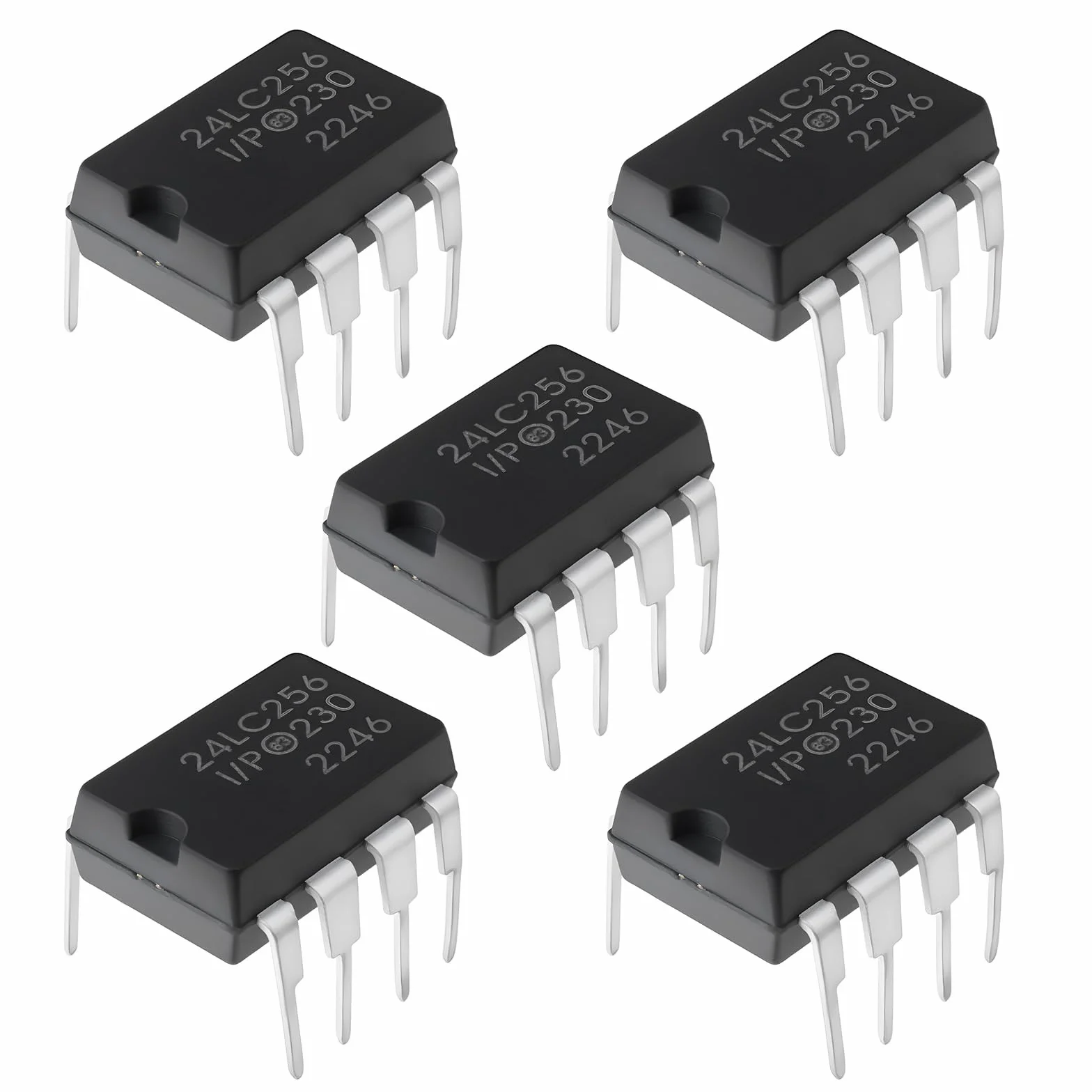 EMSea 5 Pezzi Modulo di Chip di Memoria 24LC256-I/P Adatto per Circuiti Stampati Fai da Te Dip-8