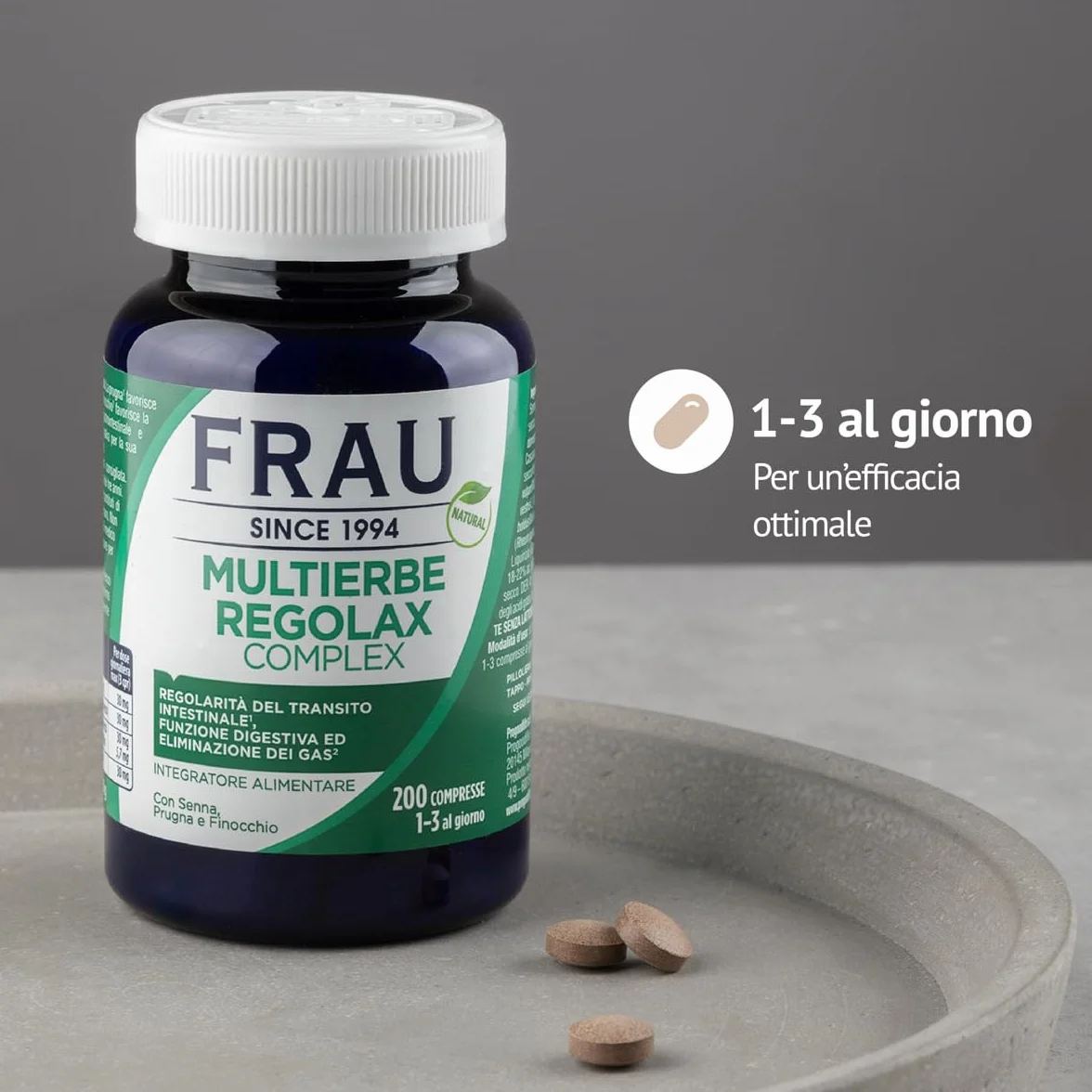FRAU Multierbe Regolax Complex 200 Compresse 500 mg Integratore Alimentare Lassativo Forte Stitichezza