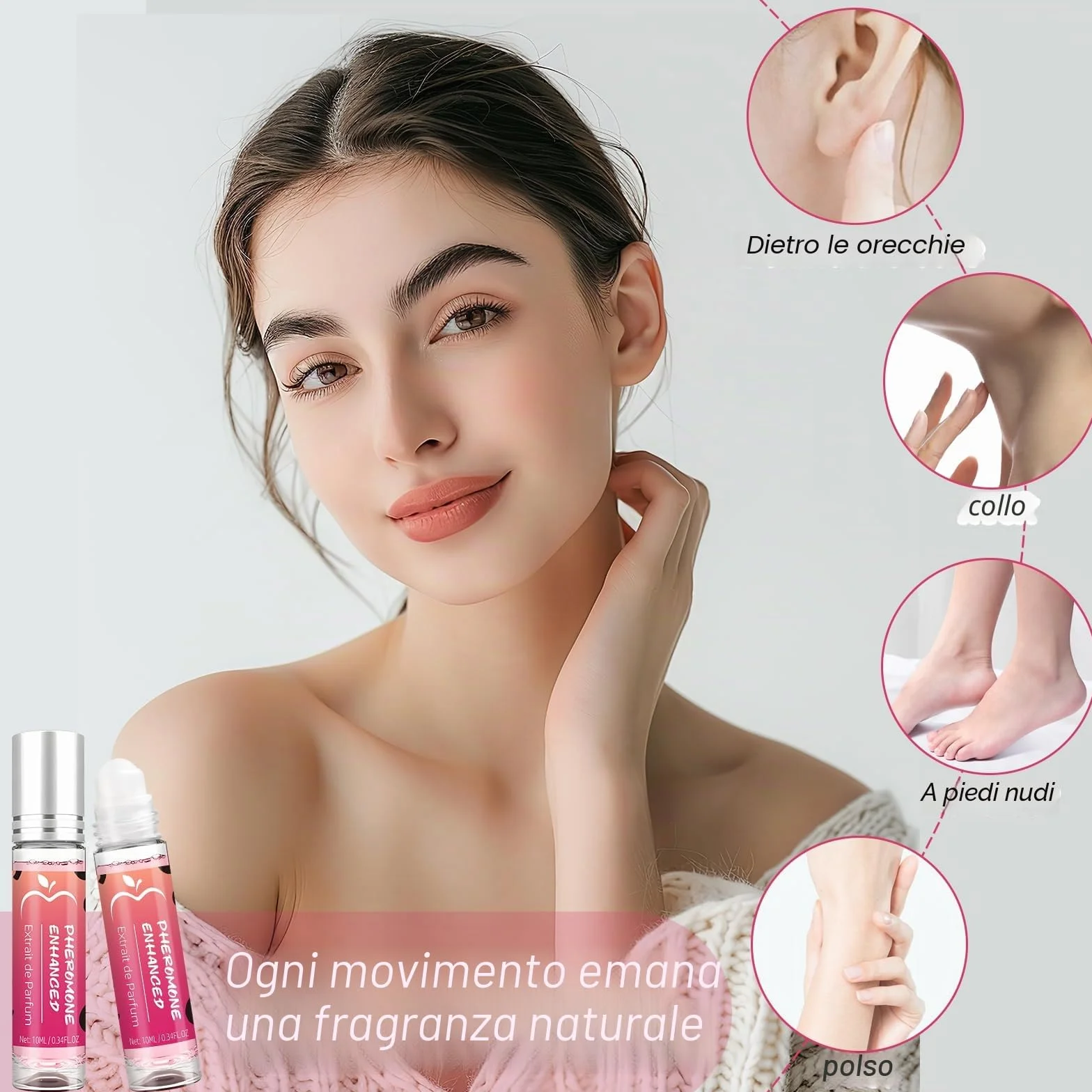 Profumo Feromoni per Donna 2 Pezzi 10ml Roll On Attirare Uomini