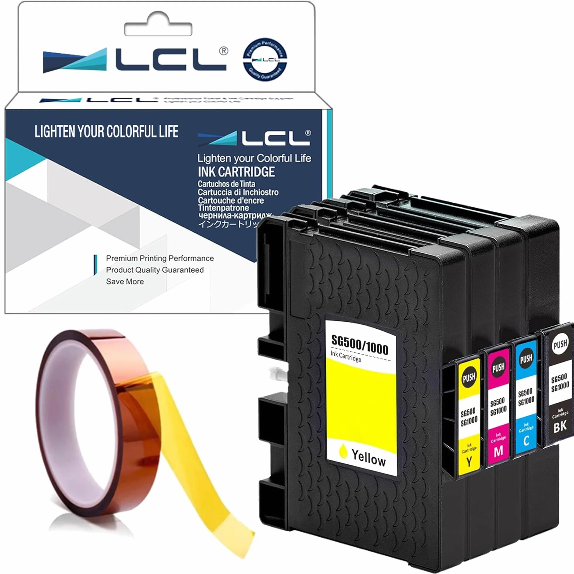 LCL Cartucce di'inchiostro a compatibile Sublimation Ink SG500 SG1000 PRINTAN DINK High Yield (4Pack KCMY) Sostituzione per Sawgrass Virtuoso SG500 SG1000 Sublimation Printer