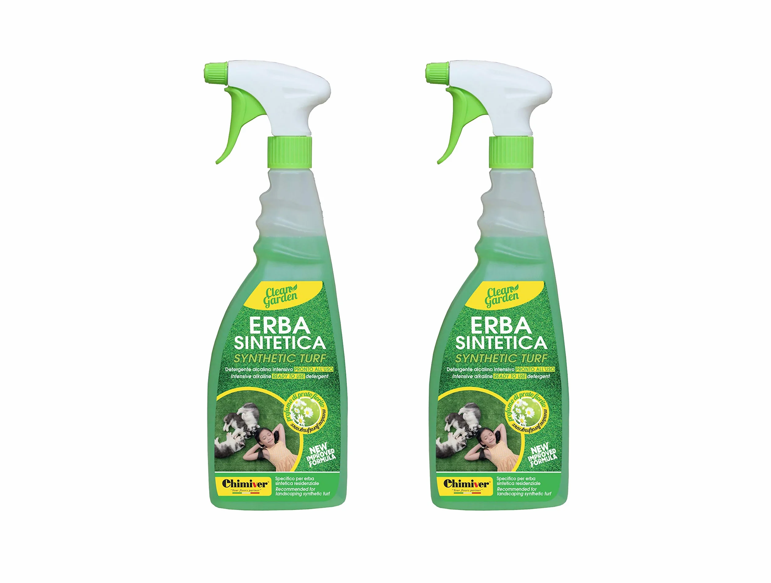 Chimiver CLEAN GARDEN PRONTO KIT 2pz Detergente alcalino sanificante prato erba sintetica 750ml