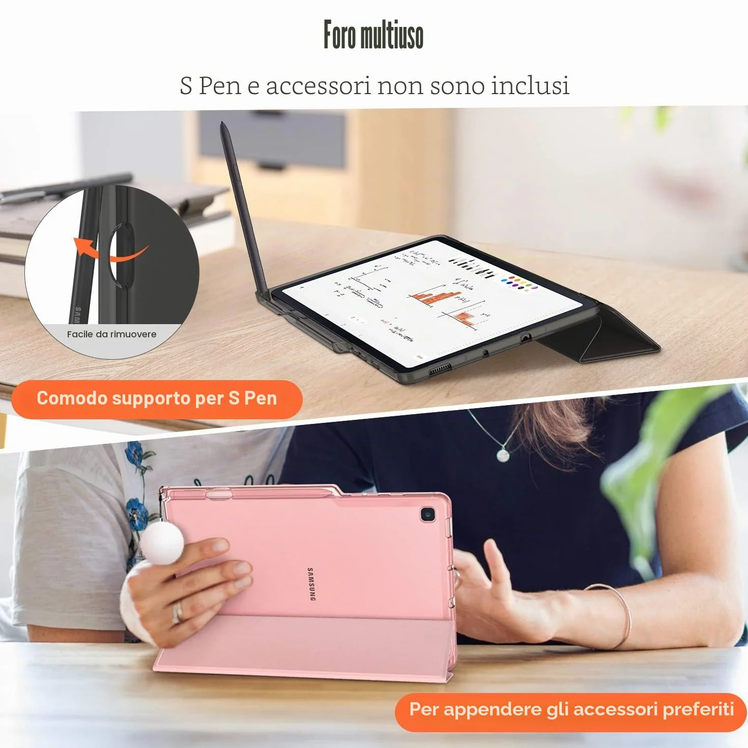 FINTIE Custodia Samsung Galaxy Tab S6 Lite 10.4'' 2024/2022/2020 con S Pen Holder, Cover Trasparente, Teal