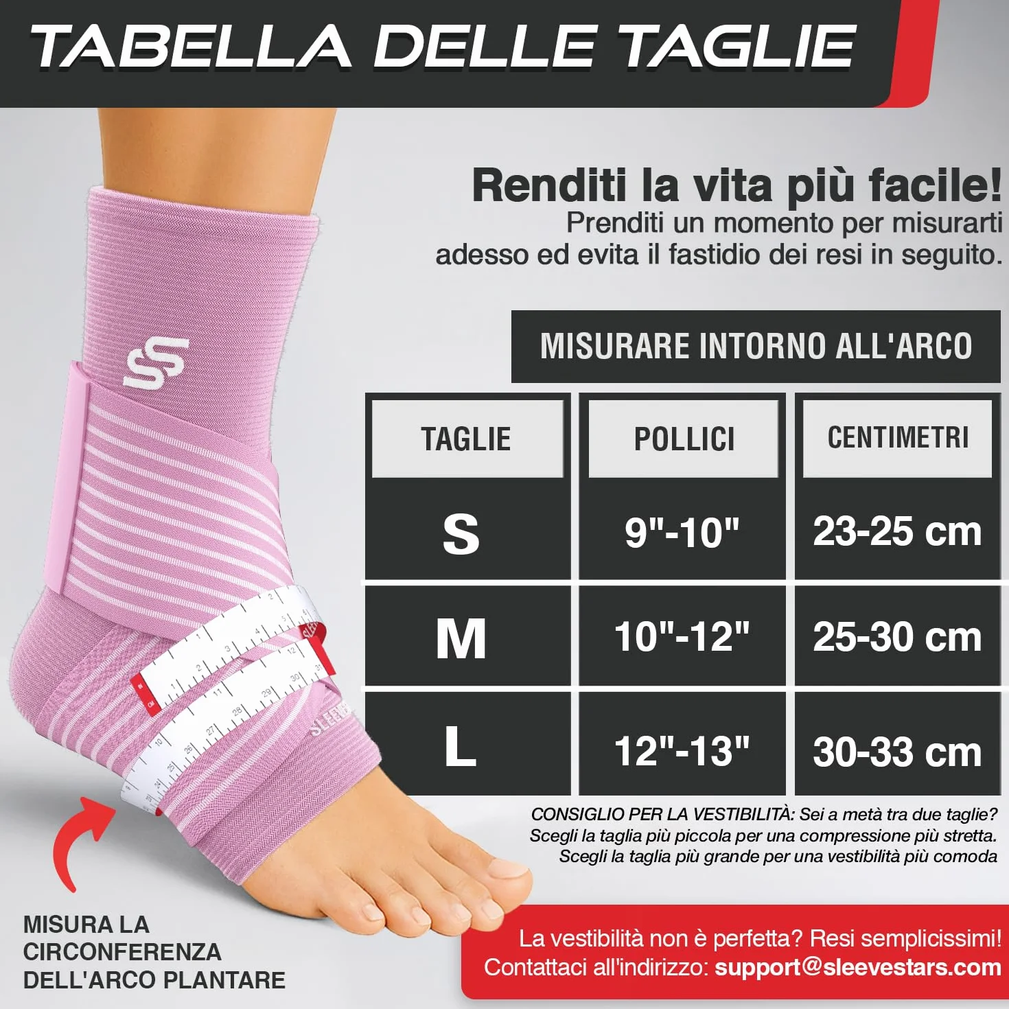 Cavigliera Ortopedica per Distorsione Sportiva Fascia Elastica Caviglia con Cinturino Baby Pink S