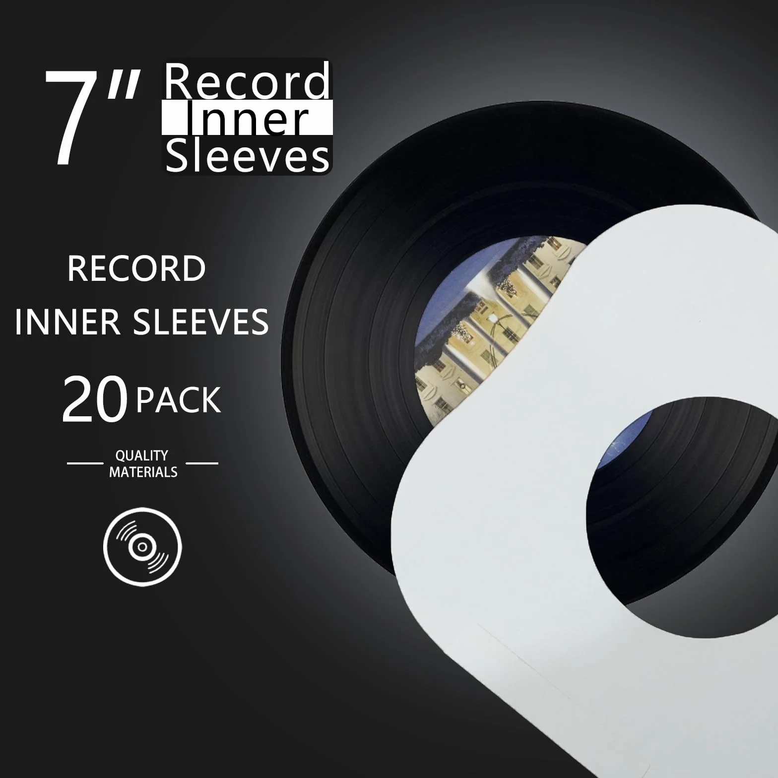 20 custodie interne per dischi in vinile in carta kraft bianca pesante con angoli arrotondati, coperture protettive antistatiche per album LP (17,8 cm)