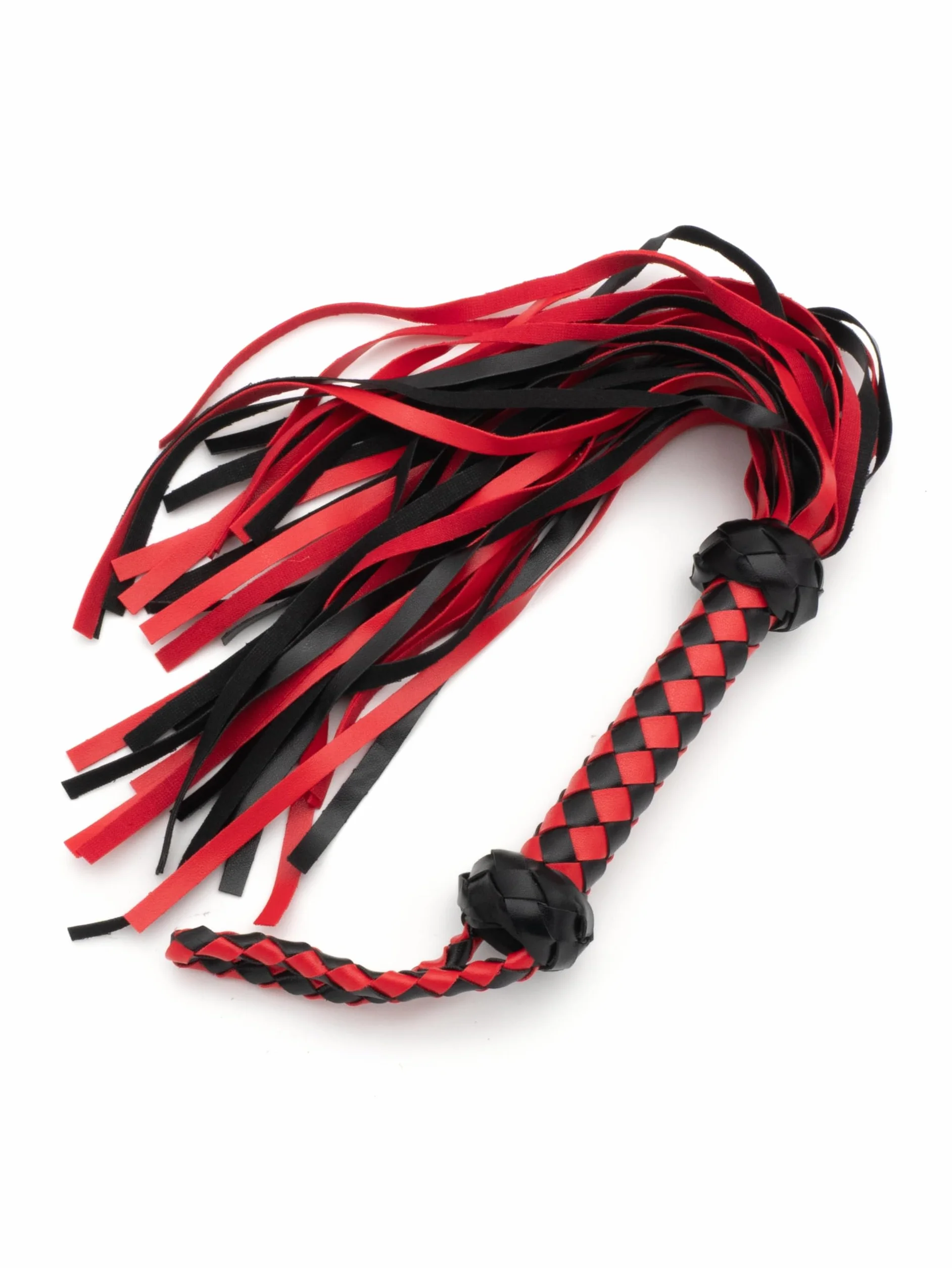 Frusta Frustino nero e rosso con disegni rombi sul manico gatto 9 code flogger