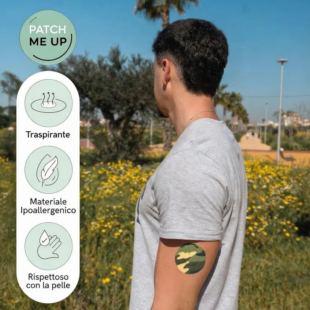 Cerotti per FreeStyle Libre 2 & 3 – Cerotti Sensore Impermeabili Ipoallergenici Traspiranti, Tenuta 14 Giorni, Diabete CGM Overpatch Mimetico