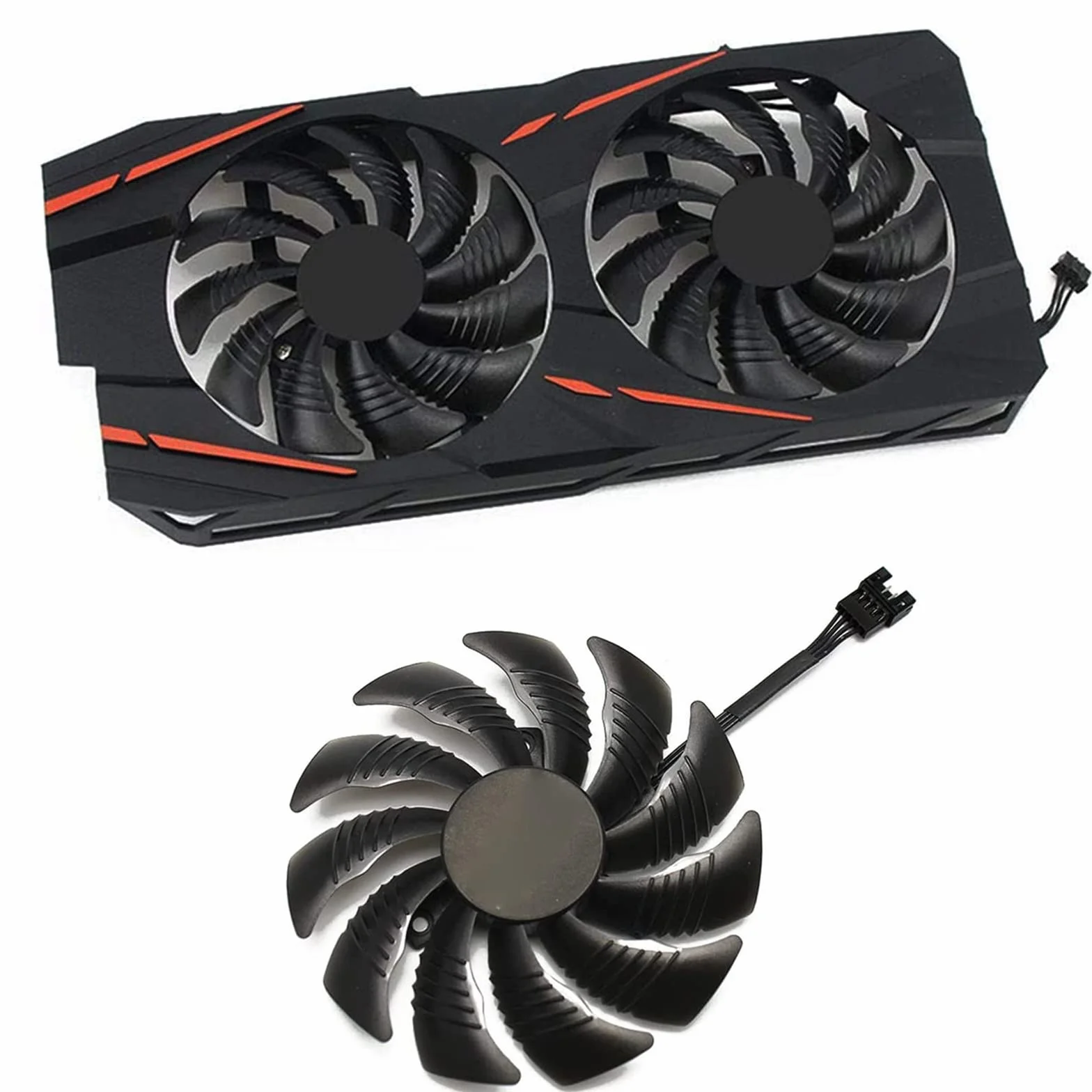 Ventola di raffreddamento T129215SU TPLD9210S12HH 4Pin Ventola di raffreddamento per Gigabyte GTX 1050 1060 1070 960 RX 470 480 570 580 Ventola di raffreddamento (Fan-A)