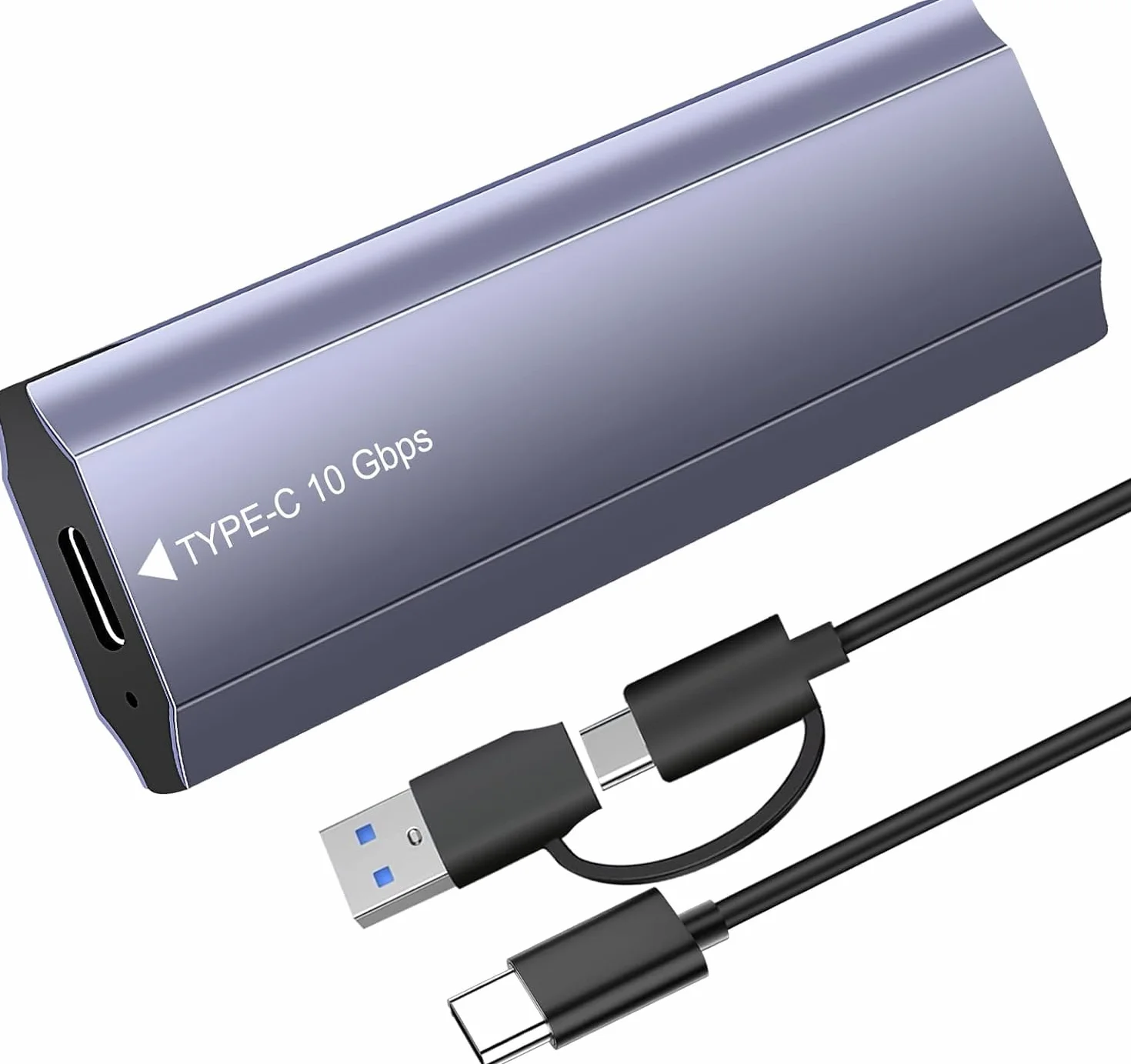 Case SSD M.2 NVMe SATA,USB C 3.2 Gen 2 10Gbps Adattatore,M2 NVMe Lettore SSD Esterno 4TB per M-Key, M+B Key 2230/2242/2260/2280 con UASP e TRIM,Con Cavo 2-in-1, Installazione Senza Attrezzi