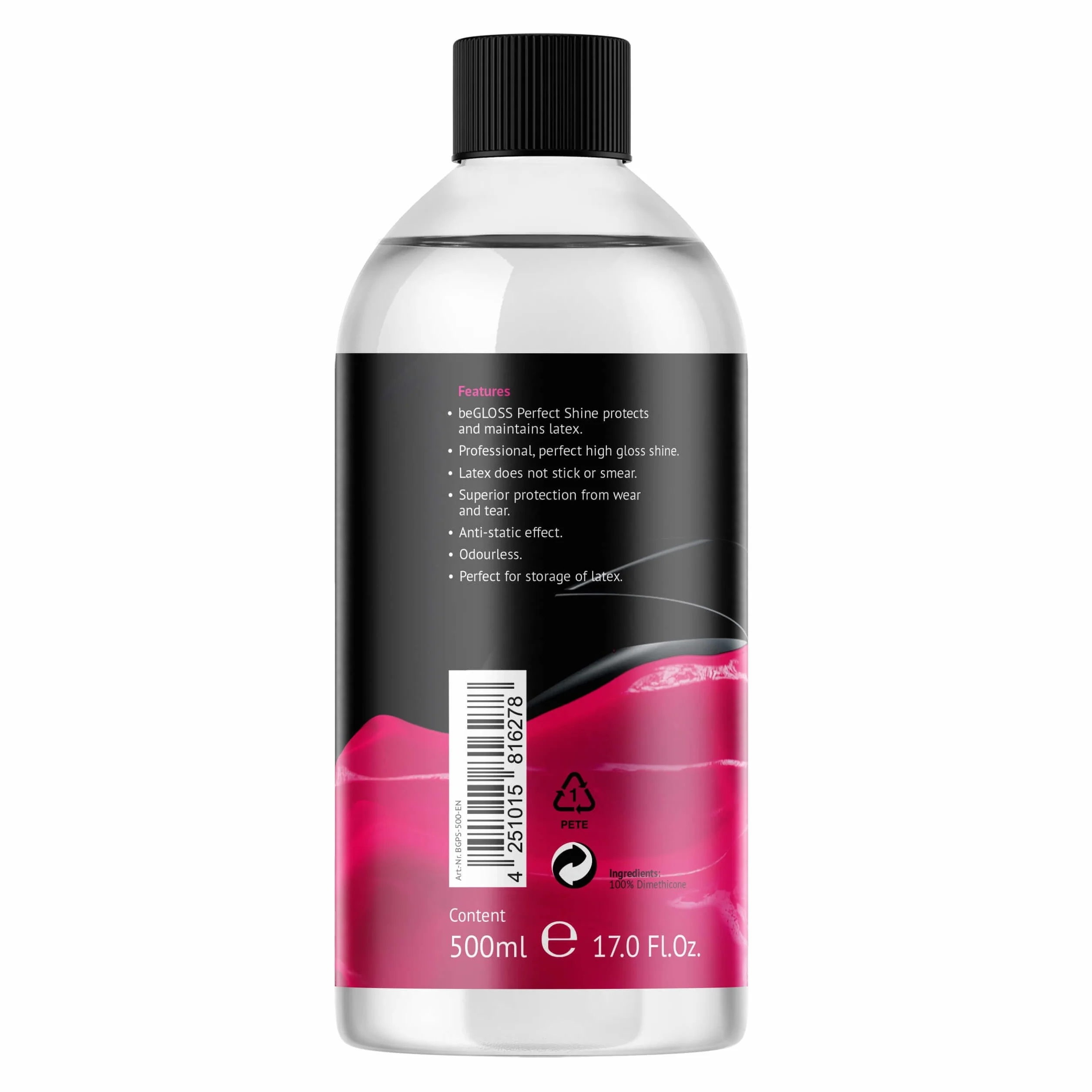 Begloss perfetto Shine 500 ml – Latex Polish – Ultimate High Gloss – Lubrificante per Gomma e Abbigliamento