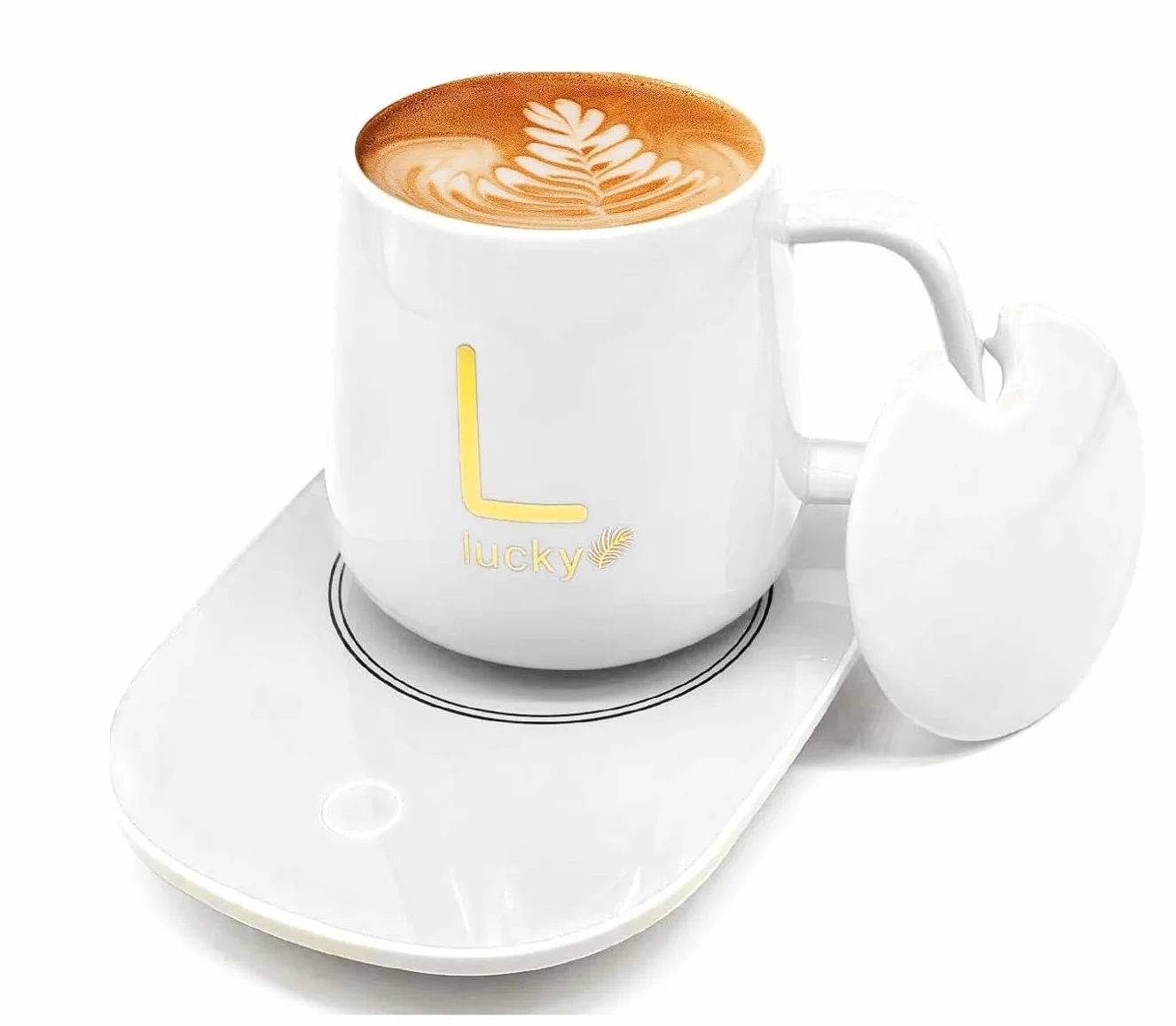 Scalda Tazza da Caffè Elettrico,55℃i Tazza di Controllo della Temperatura Intelligente per caffè Cacao e Bevande Calde, per casa e Ufficio scaldatazze elettrico (Bianco)