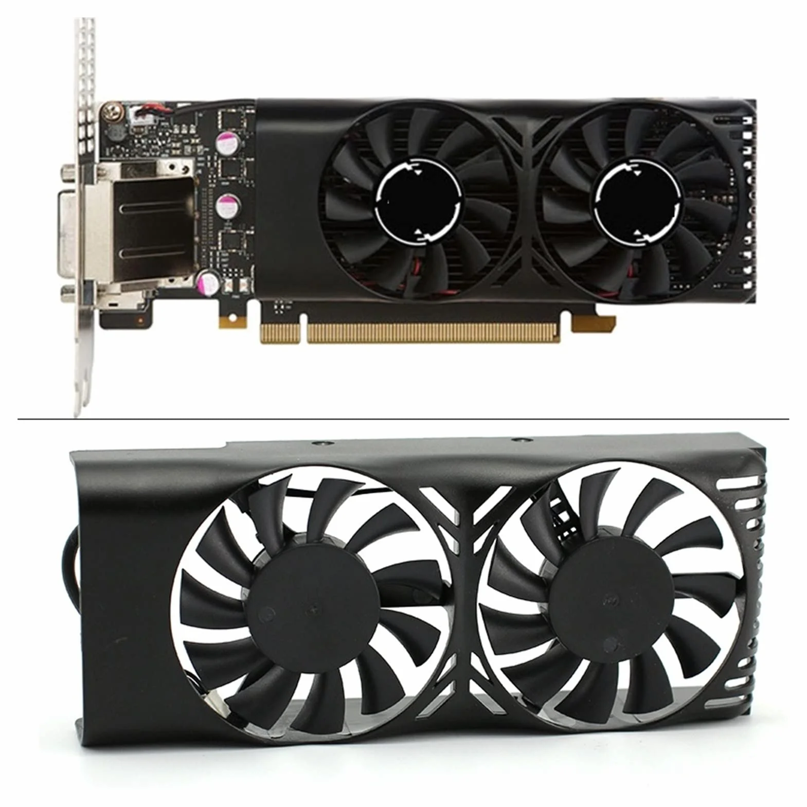 Youngran Ha5510m12f-z 0.20a 2 Spillo GTX1050. Ti. GPU. Ventola più Fresca Compatibile for Msi. GeForce. GTX 1050 2GT LP GTX 1050 Ti. 4GT LPV1. Fan di Raffreddamento della Scheda Grafica Leisurely
