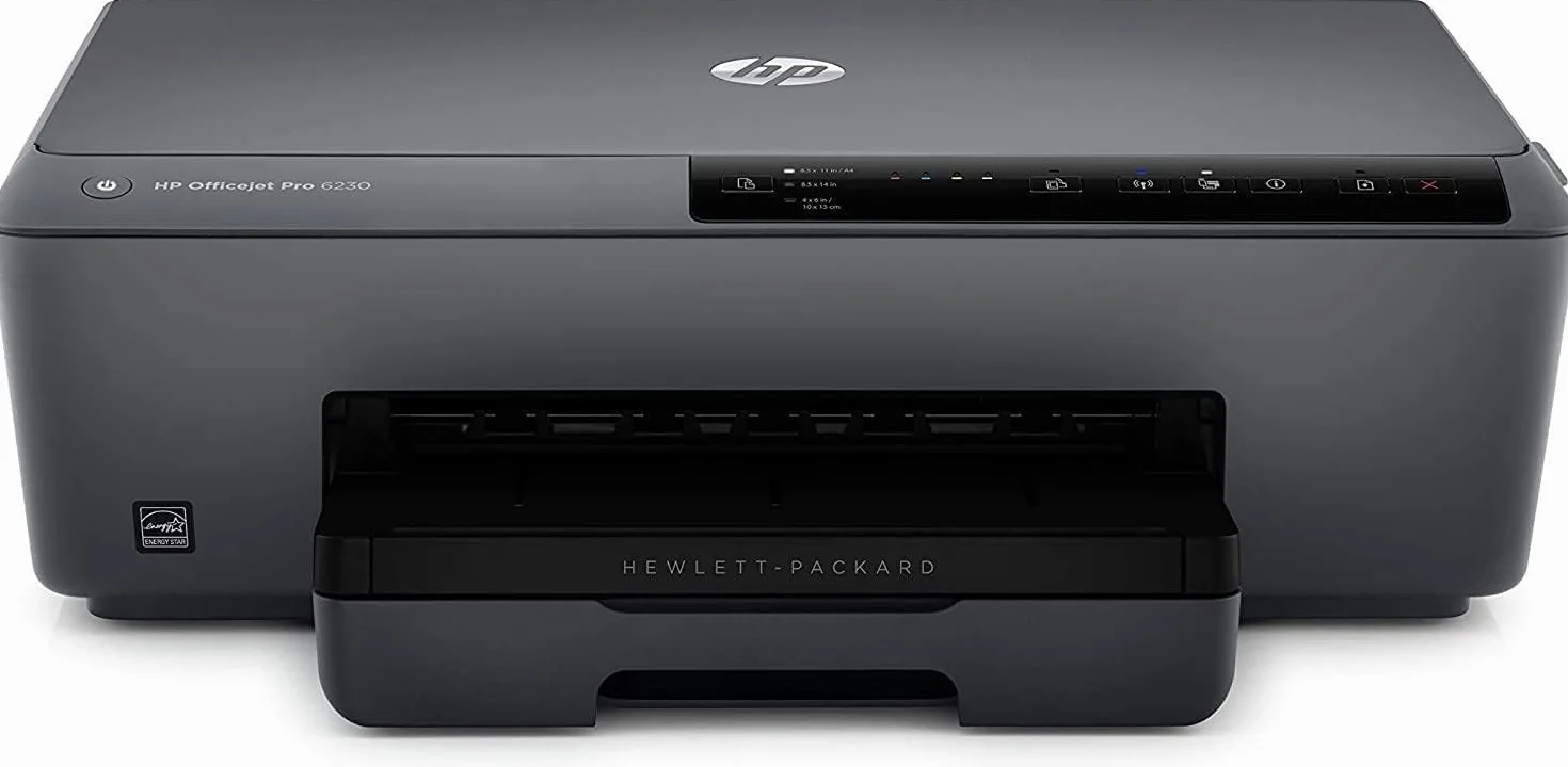 HP Officejet Pro 6230 E3E03A, Stampante a Singola funzione A4 a Getto di Inchiostro, Stampa fronte/retro automatica, 24 ppm, USB, Wi-Fi, Ethernet, Smart, Nero