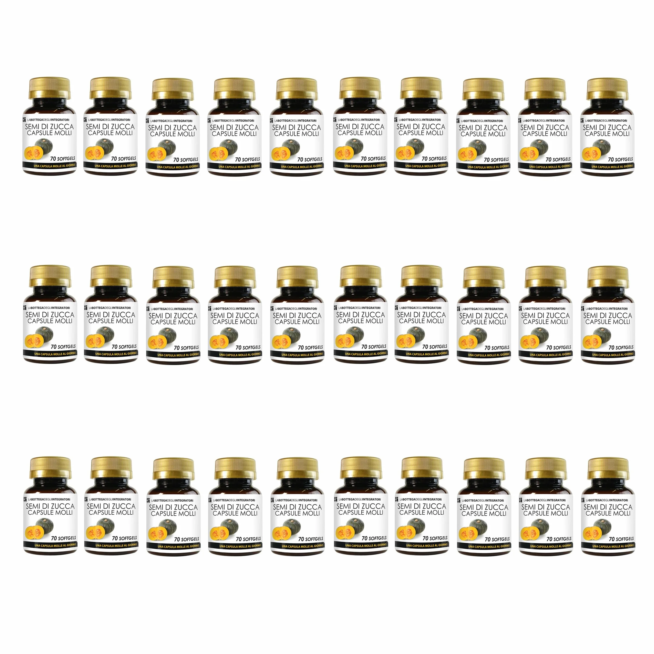 Semi di Zucca 2100 Softgels Olio Spremuto a Freddo Omega 3 6 9 Acido Linoleico Oleico