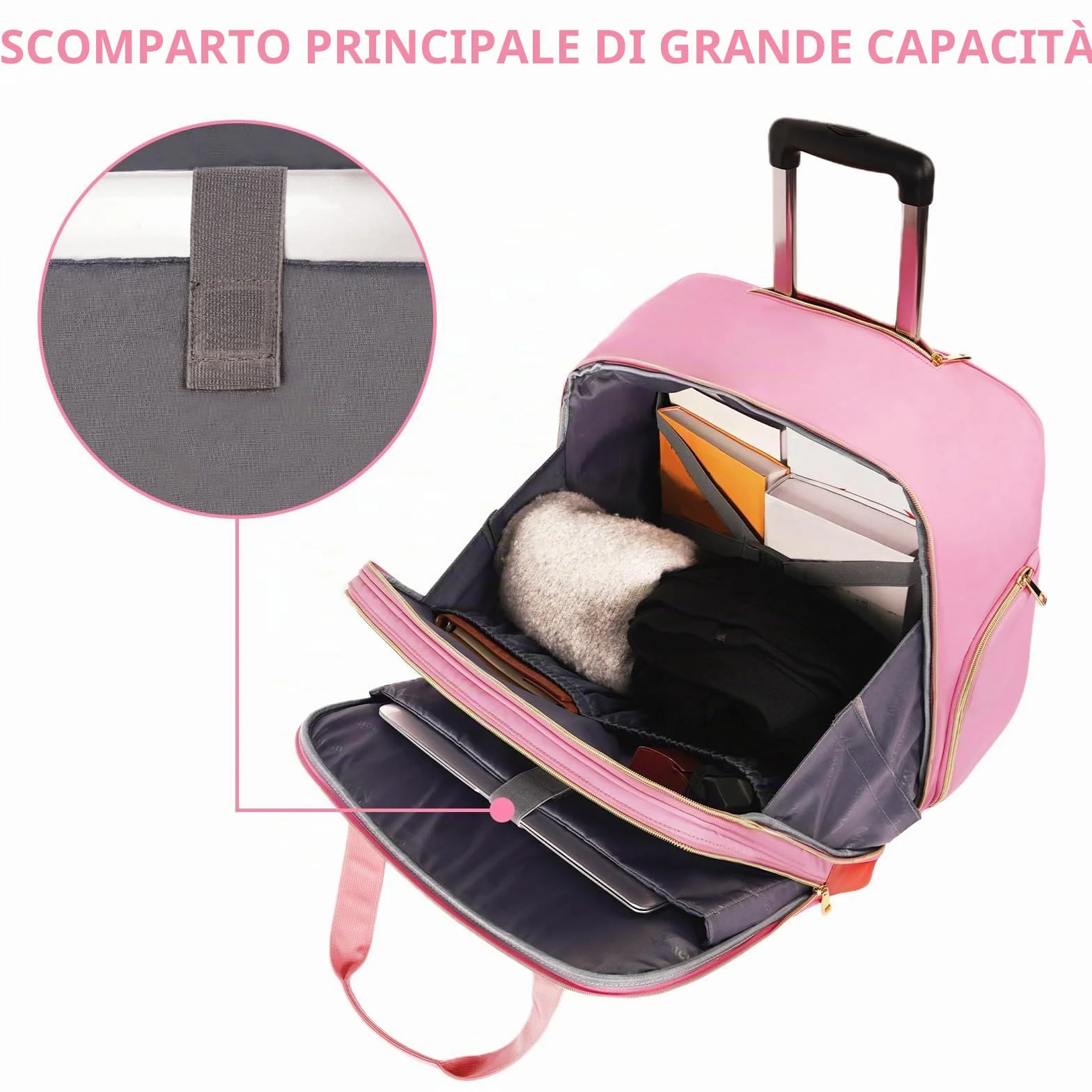 MATEIN Borsa per laptop da 17 pollici con ruote, Trolley da viaggio d'affari, Valigia da cabina