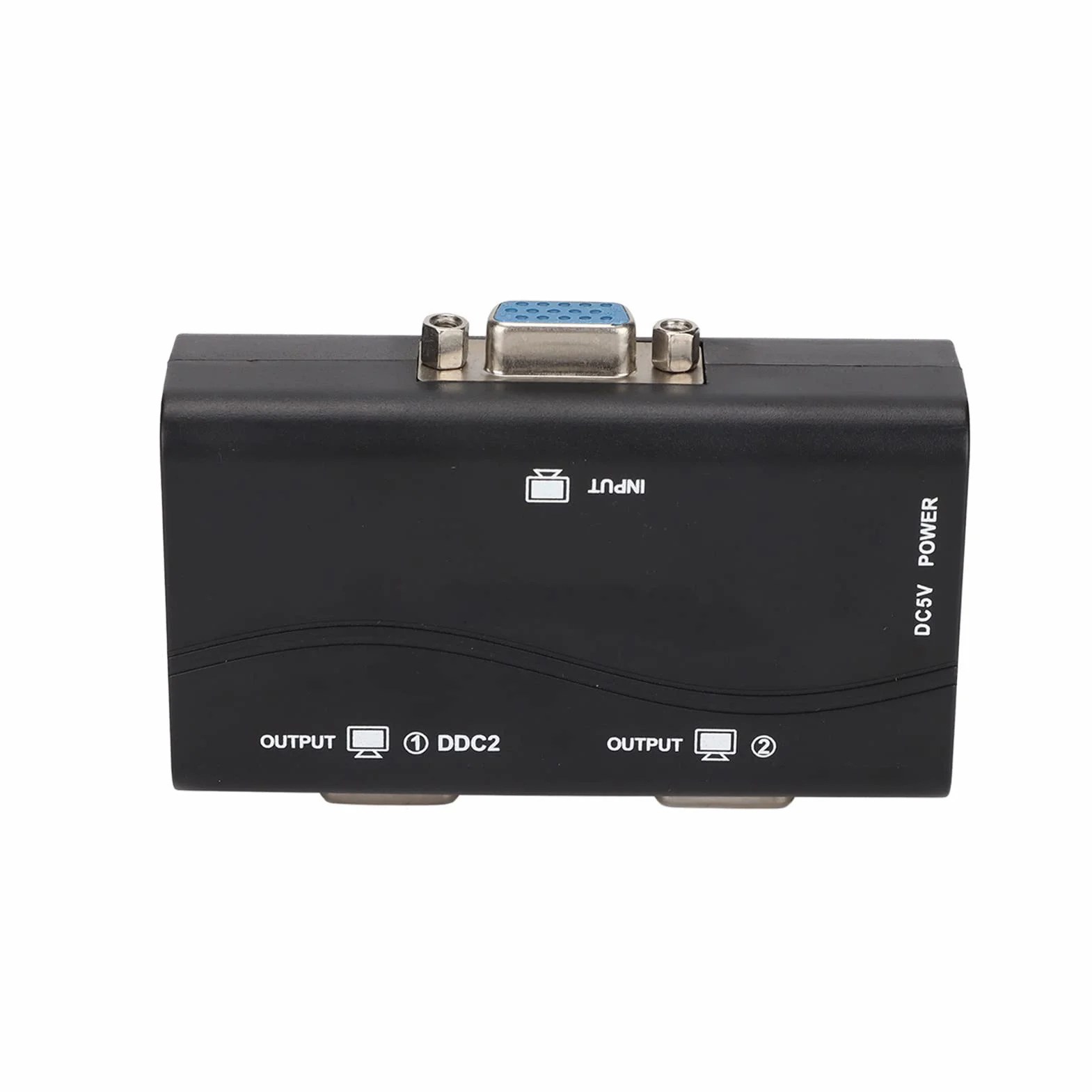 PUSOKEI Splitter VGA 1 in 2 out, Splitter Video USB 250MHZ 1080P, con Cavo USB, Plug And Play, per Duplicazione Schermo
