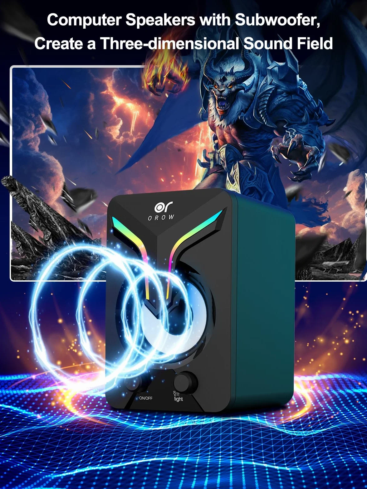 Altoparlanti PC 2.1 Stereo 11W con Subwoofer, Ingresso AUX 3.5mm, Alimentazione USB, S212