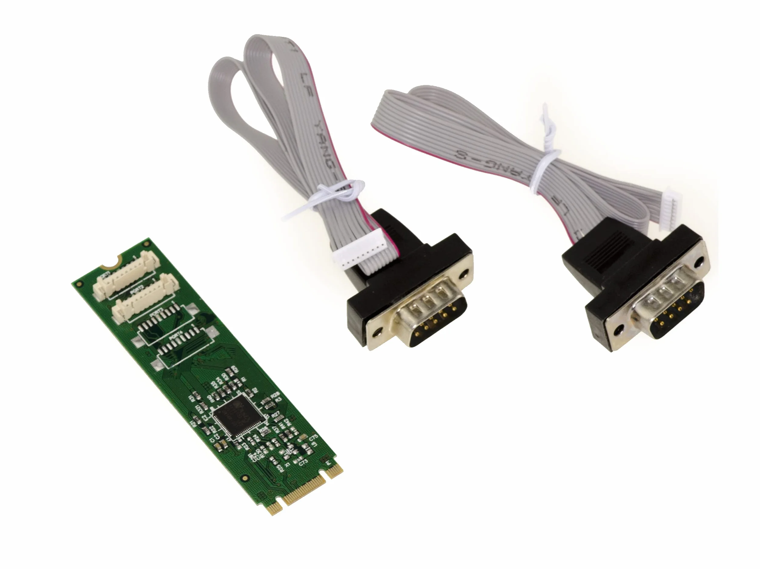 KALEA-INFORMATIQUE M.2. 2 porte seriali RS232 COM DB9 per M2 tipo PCIe, chiave M o B+M. Chipset AX99100 ASIX