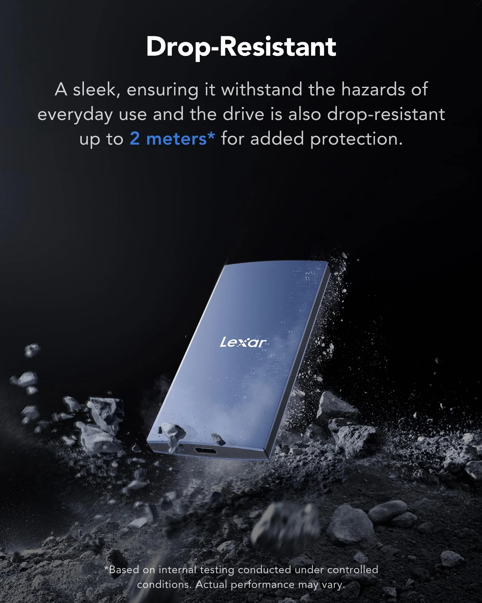 Lexar ES3 SSD esterno 1TB, USB3.2 Gen2 portatile SSD, PSSD fino a 1050MB/s in lettura, 1000MB/s in scrittura, SSD esterno compatibile con iPhone serie 15/Mac/PS5/XBOX (blu)