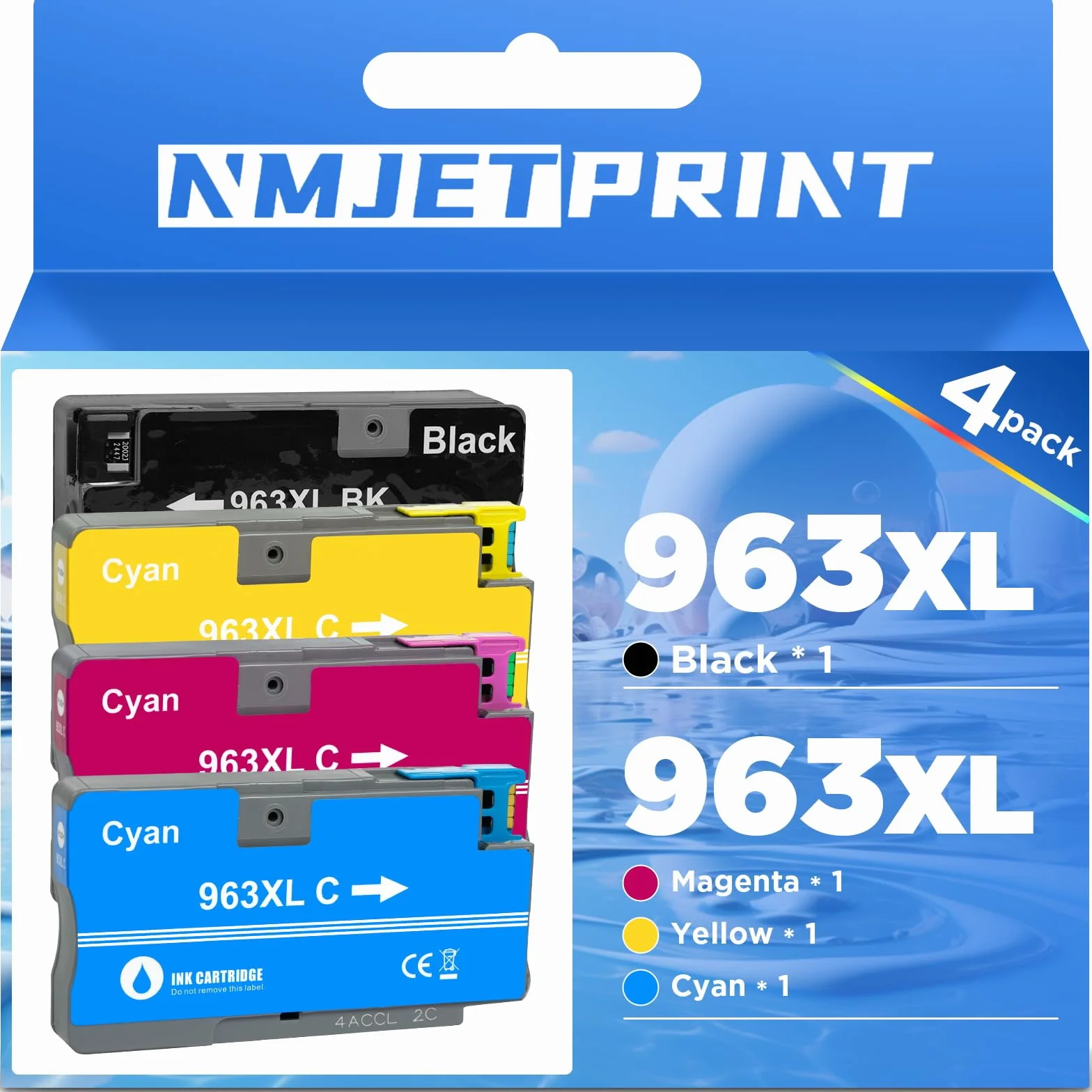 963XL Cartucce d'inchiostro Compatibili per HP 963 XL Multipack con Chip Compatibile Nuovo Uso per HP OfficeJet Pro 9010 9012 9014 9015 9016 9018 9019 9020 9022 9025 (4 Packs)