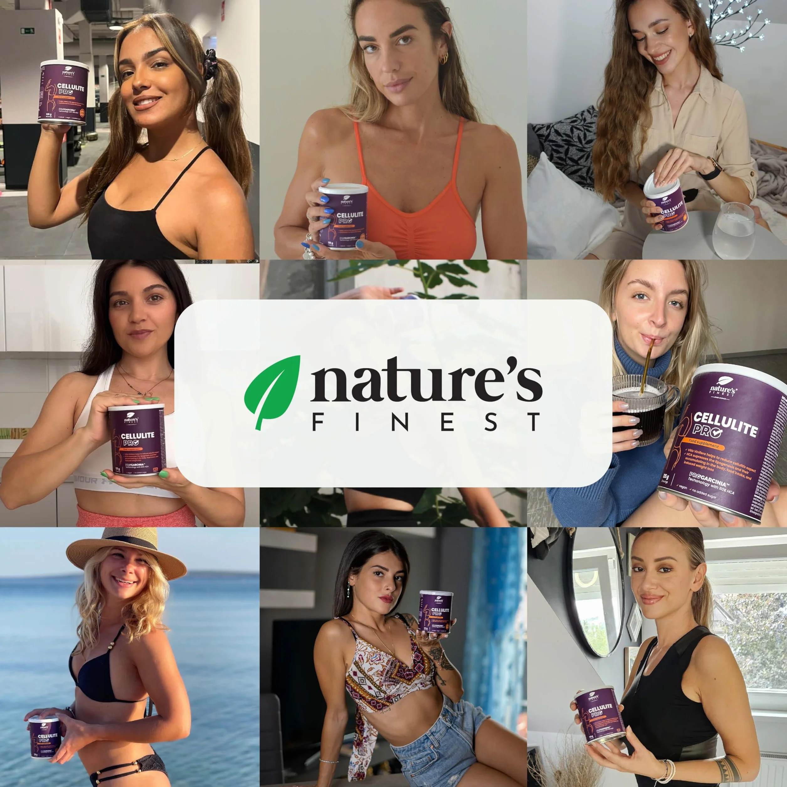 Nature's Finest Cellulite PRO Integratore Alimentare in Polvere Garcinia Cambogia Estratto Vino Rosso 125g