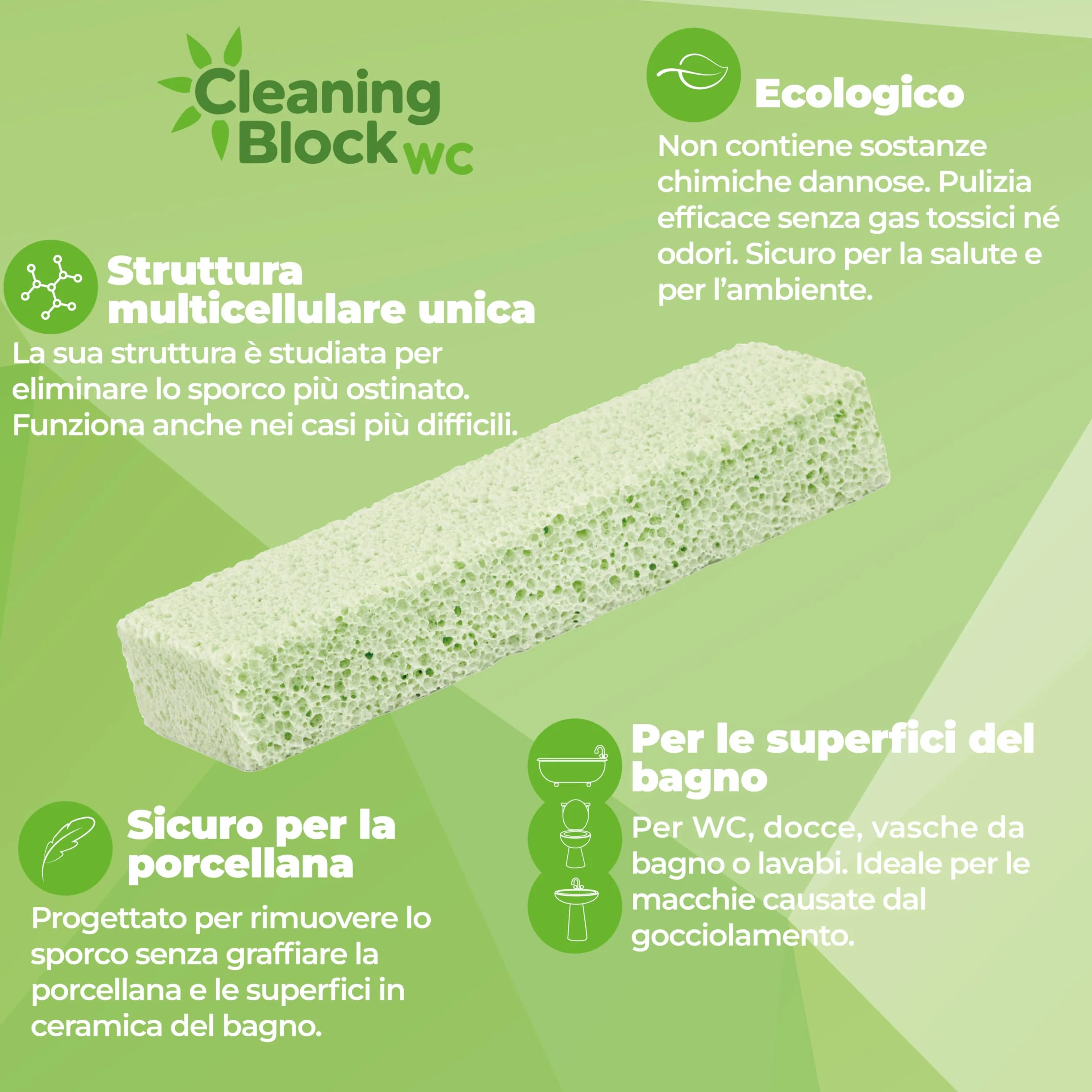 Cleaning Block WC 10008Ei 4 stick usuwanie kamienia, zabrudzeń do toalety, umywalki, wanny