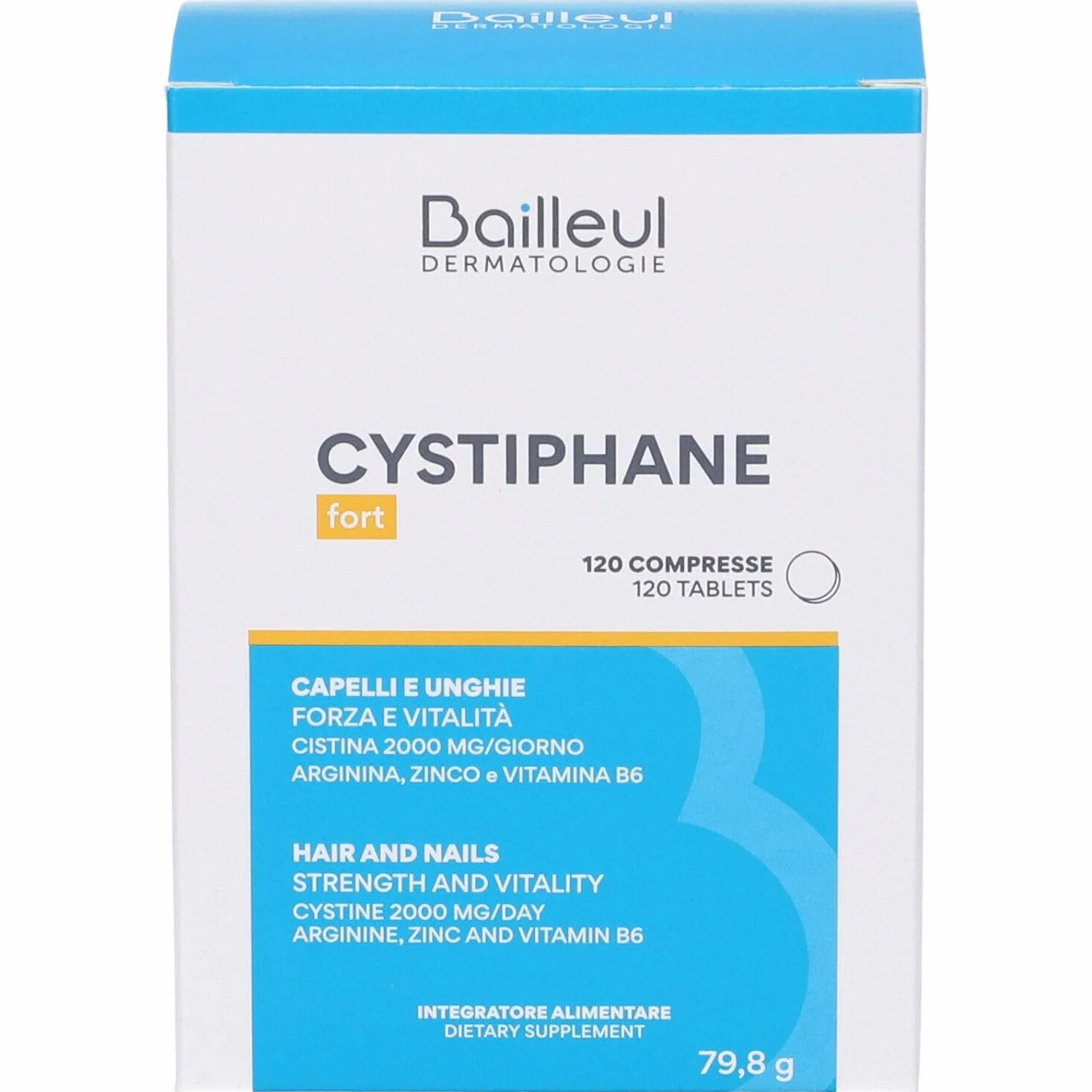 Cystiphane 120 Compresse Integratore Capelli e Unghie con Amminoacidi Vitamina B6 Zinco